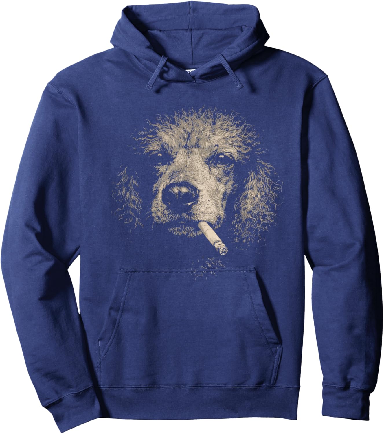 Dog Smoking Cigarette Funny Poodle Meme Hoodie - Hoodie | Navy