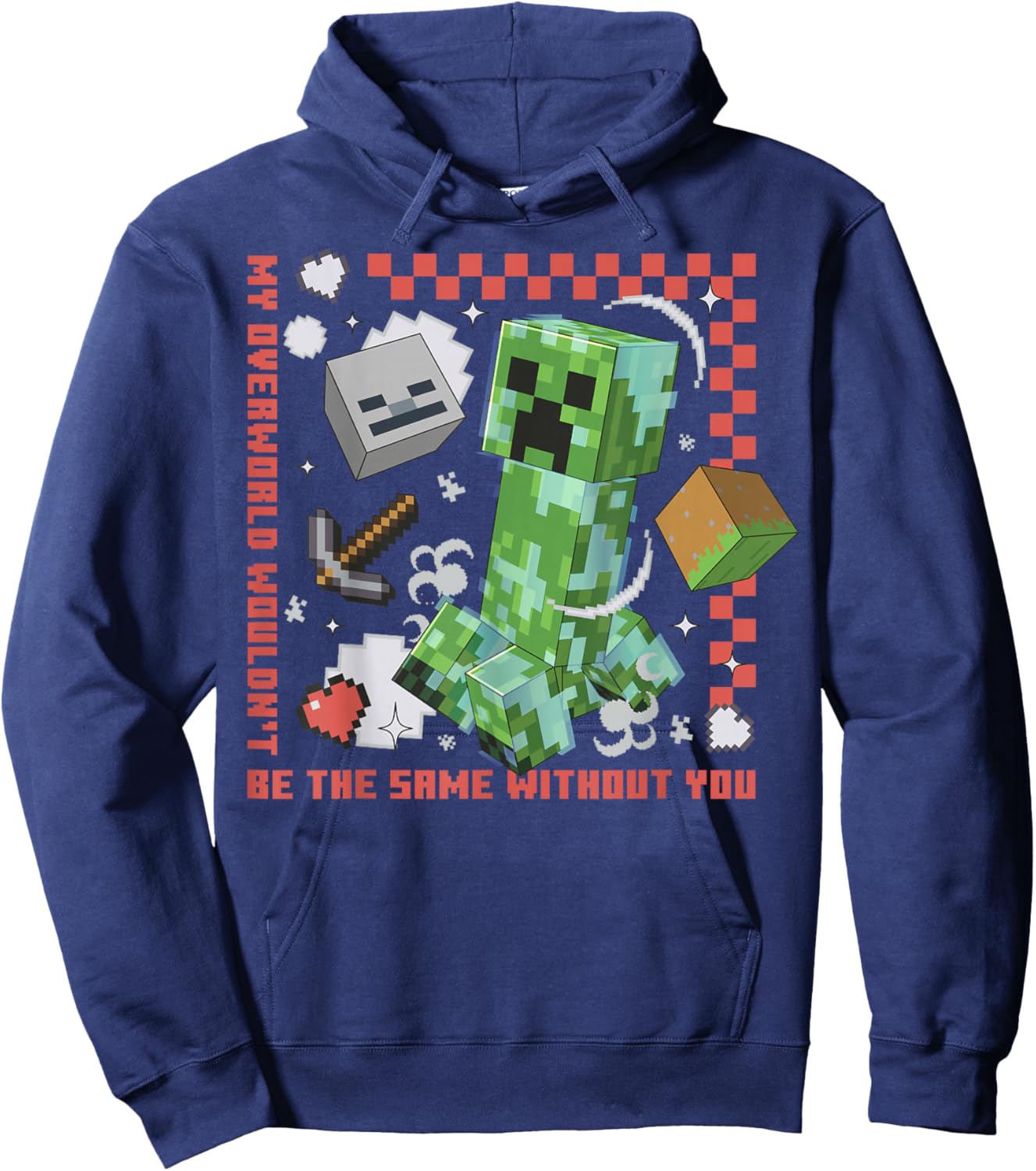 Minecraft Creeper Overworld Heart Hoodie - Hoodie | Navy
