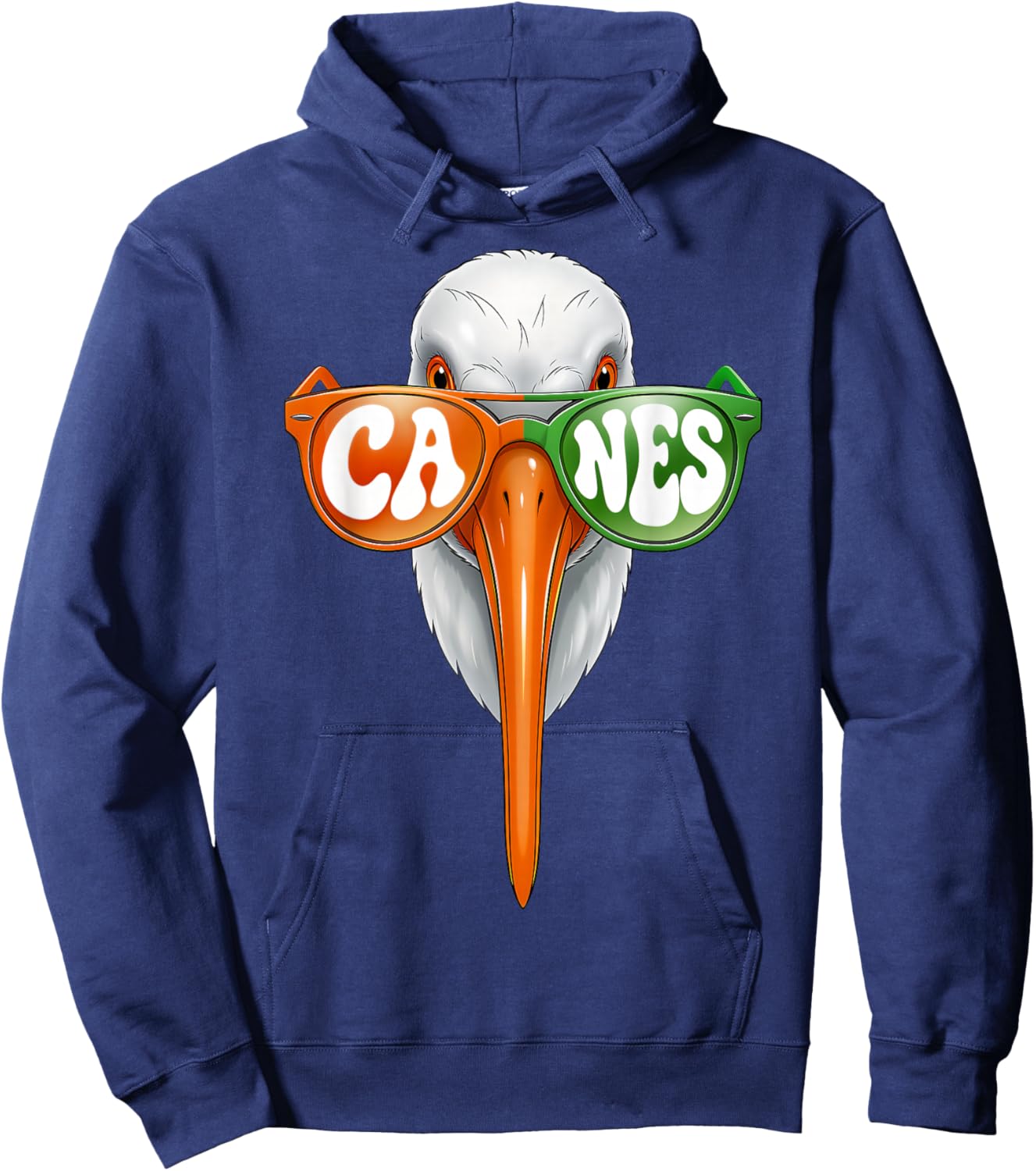 American White Ibis with Sunglasses Women Kids Hoodie - Hoodie | Navy