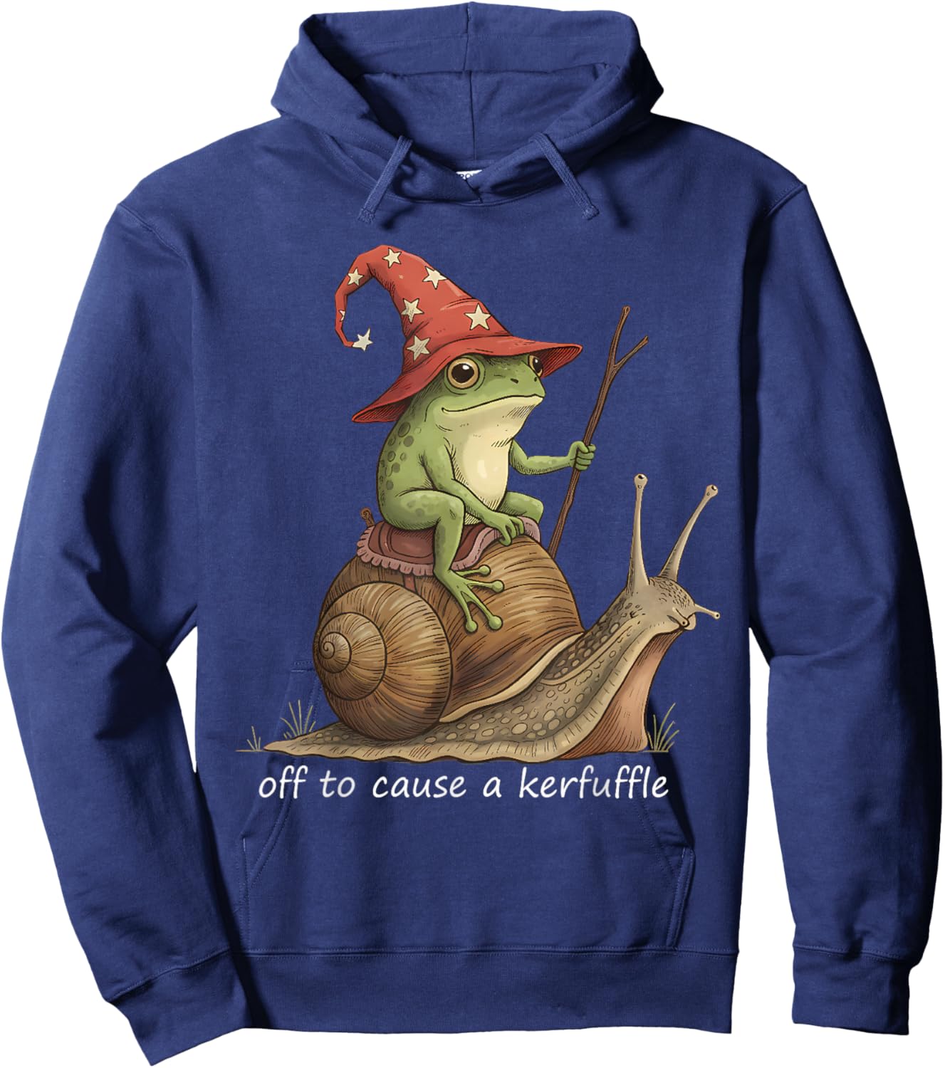 Funny Frog Wizard Off to Cause A Kerfuffle Meme Hoodie - Hoodie | Navy
