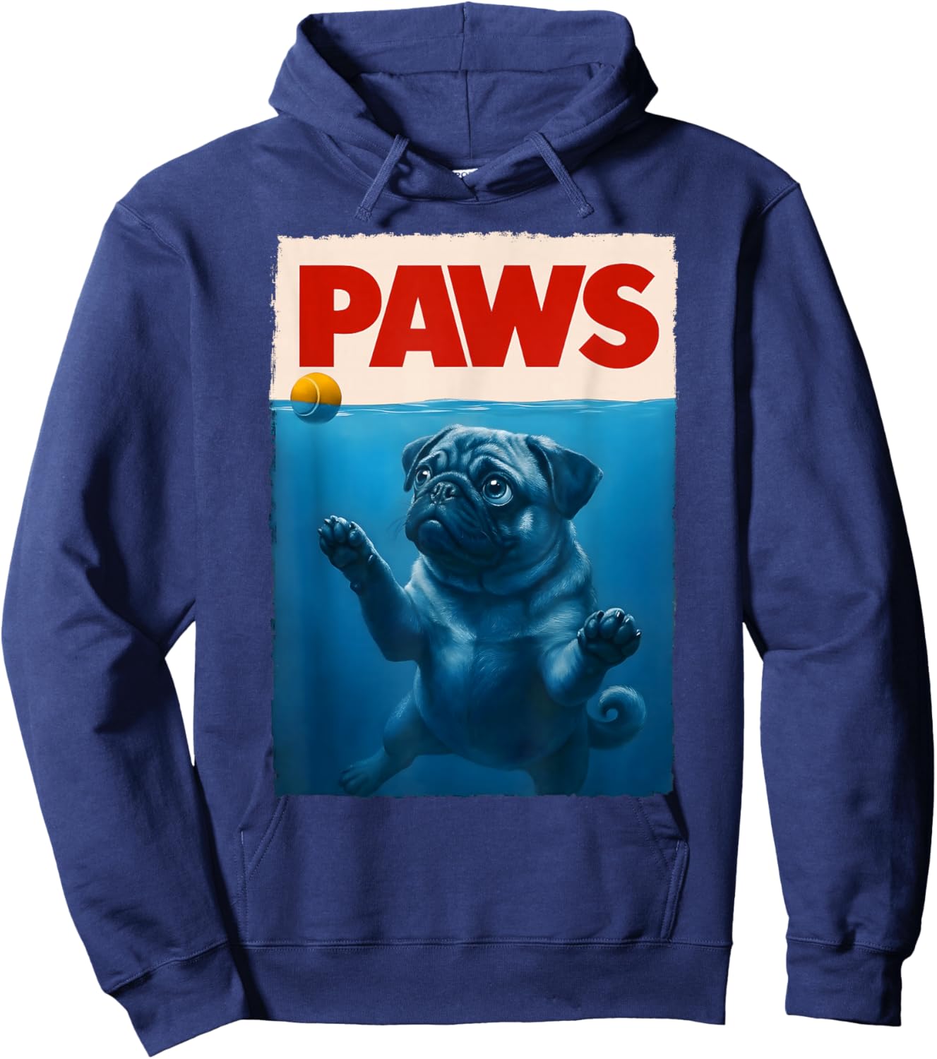 Retro Pug Dog Mom Dog Dad Funny Pug Hoodie - Hoodie | Navy