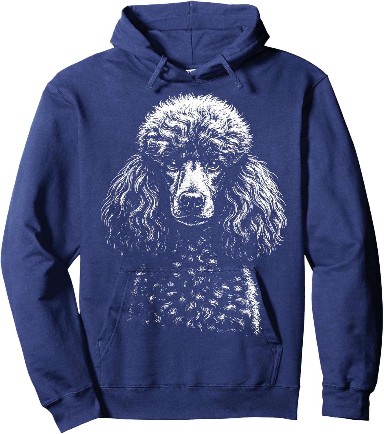Poodle Illustration Hoodie - Hoodie | Navy