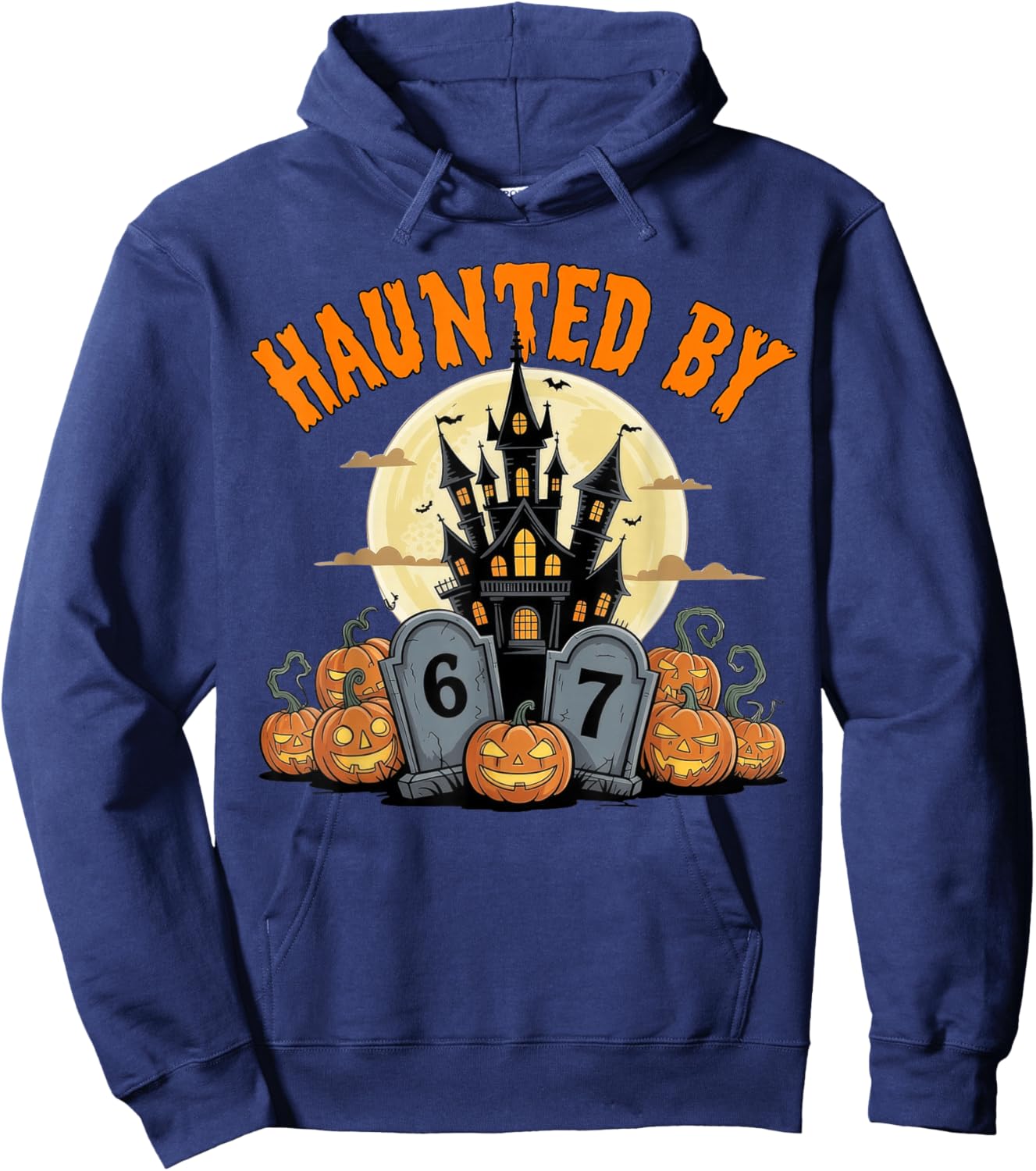 67 Six Seven Halloween 67 Haunted by 67 Hoodie - Hoodie | Navy