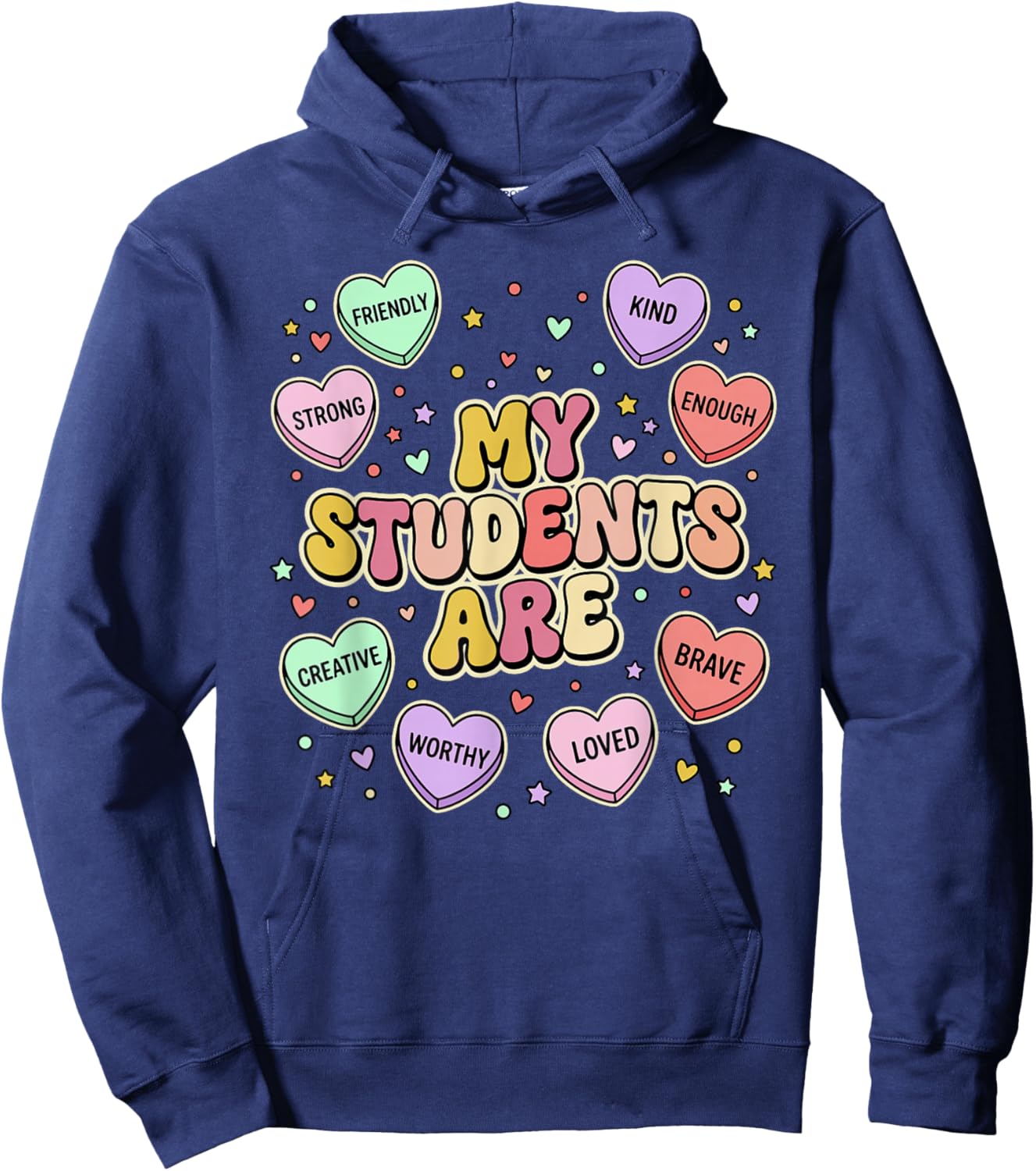 Valentines Day My Students Hearts Teacher Hoodie - Hoodie | Navy