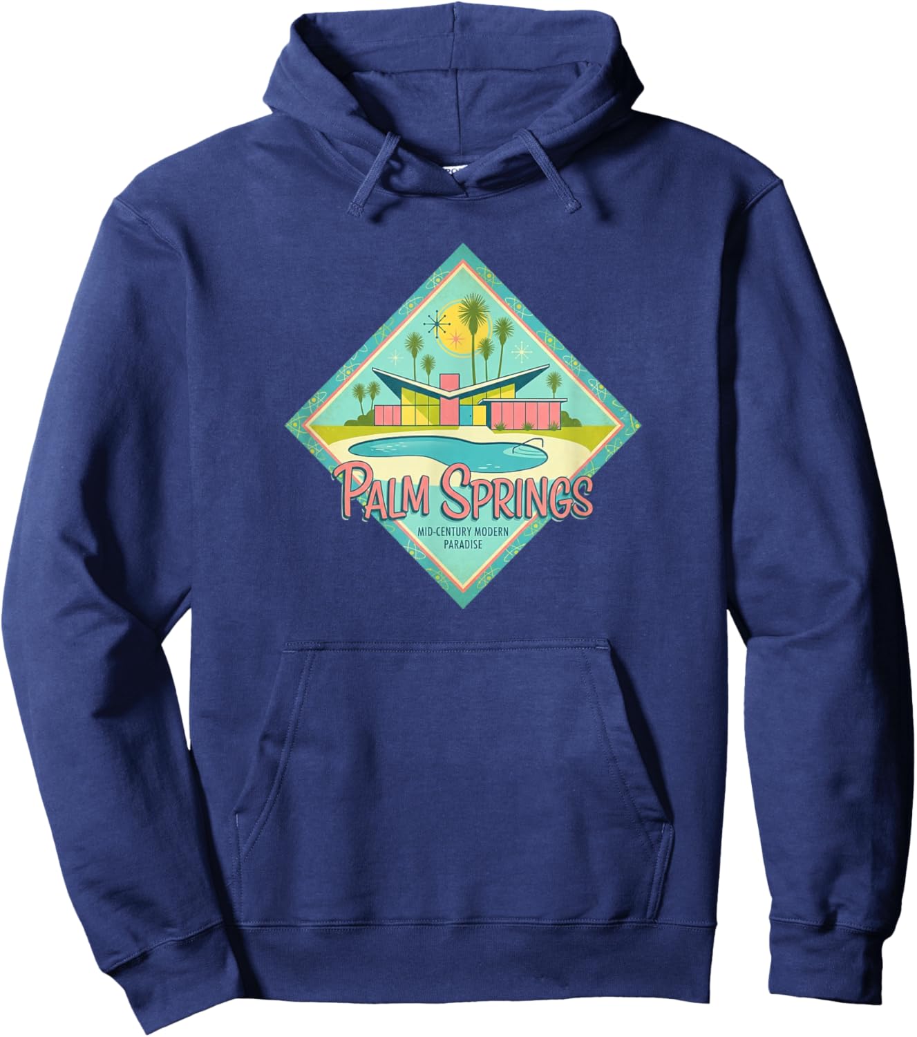 Palm Springs, California, Retro Hoodie - Hoodie | Navy