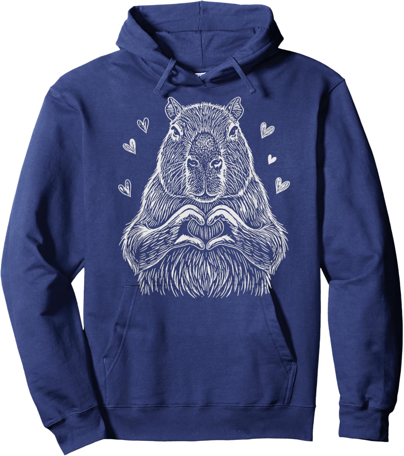 Cute Capybara Valentine's Day Hoodie - Hoodie | Navy