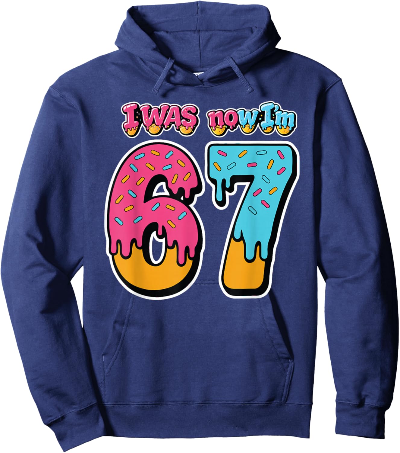 Blue I was 6 Now I'm 7 Birthday Boy Bday Hoodie - Hoodie | Navy