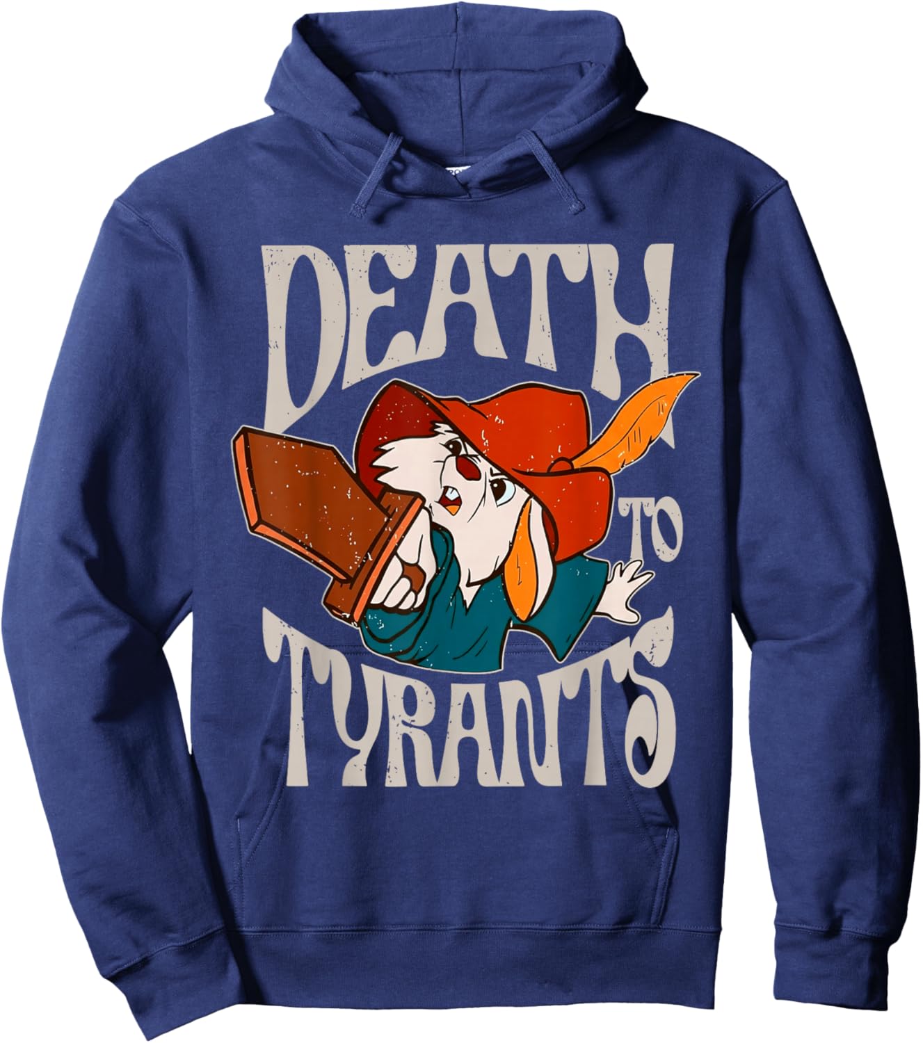 Death to Tyrants Retro Rabbit Meme Hoodie - Hoodie | Navy