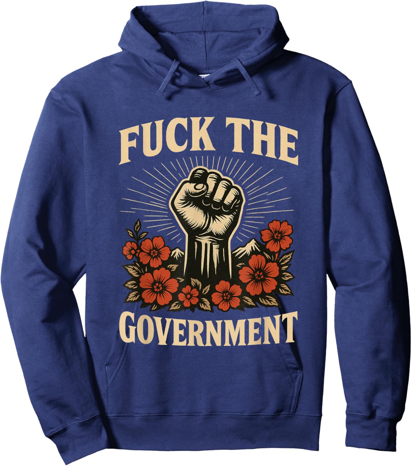 Fuck The Government Protest Resist Design Hoodie - Hoodie | Navy
