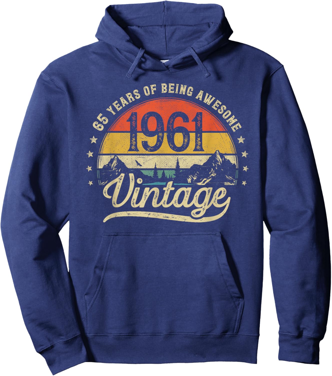 Vintage 1961 65 Years Old 65th Birthday Hoodie - Hoodie | Navy