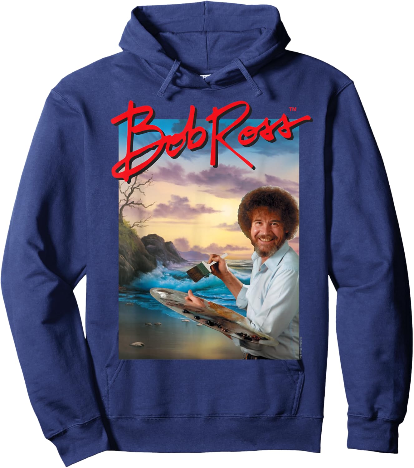 Bob Ross Ocean Painter Hoodie - Hoodie | Navy
