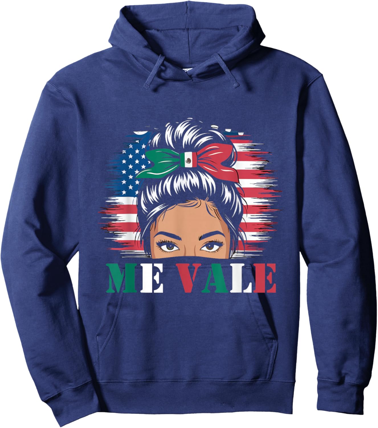 Me Vale Mexican Flag Latino Spanish Slang Hoodie - Hoodie | Navy
