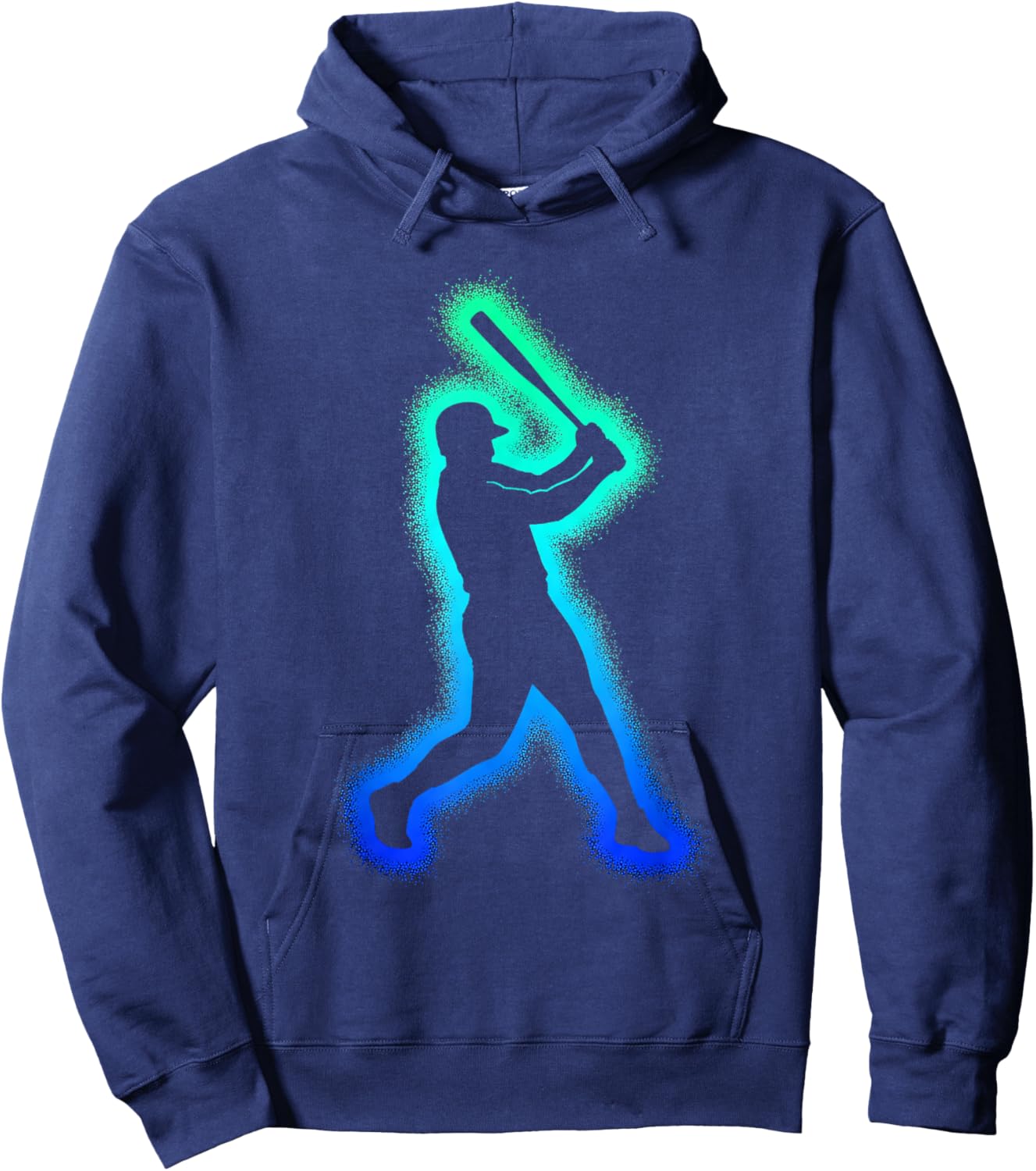 Baseball Player Graphic Hoodie - Hoodie | Navy