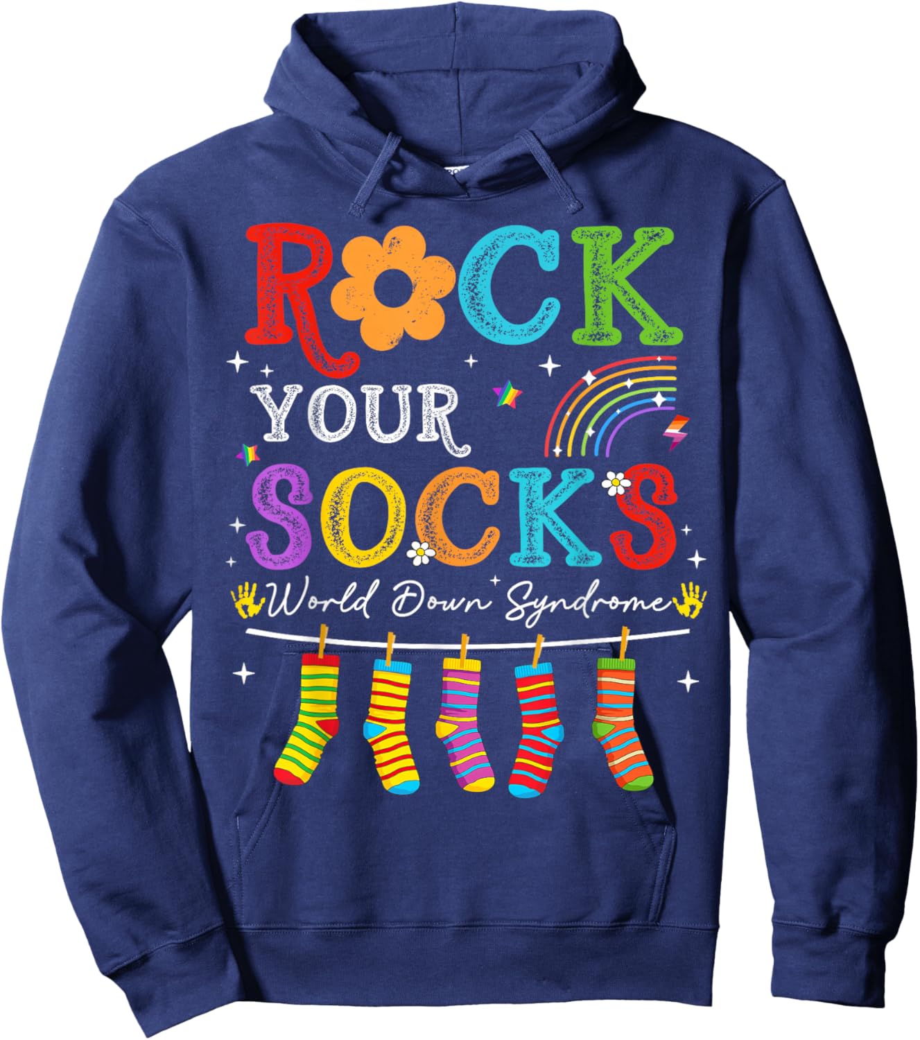World Down Syndrome Day Rock Your Socks Kid Hoodie - Hoodie | Navy