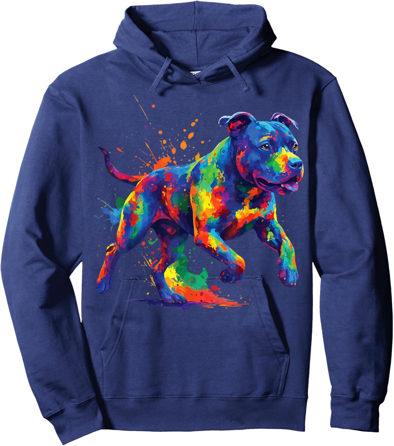 Pit Bull Dog Colorful Hoodie - Hoodie | Navy