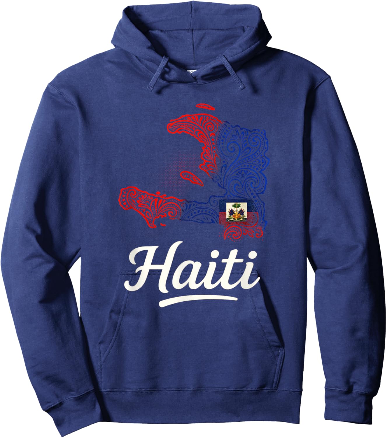 Haiti - Haitian Flag Map Day Proud Hoodie - Hoodie | Navy
