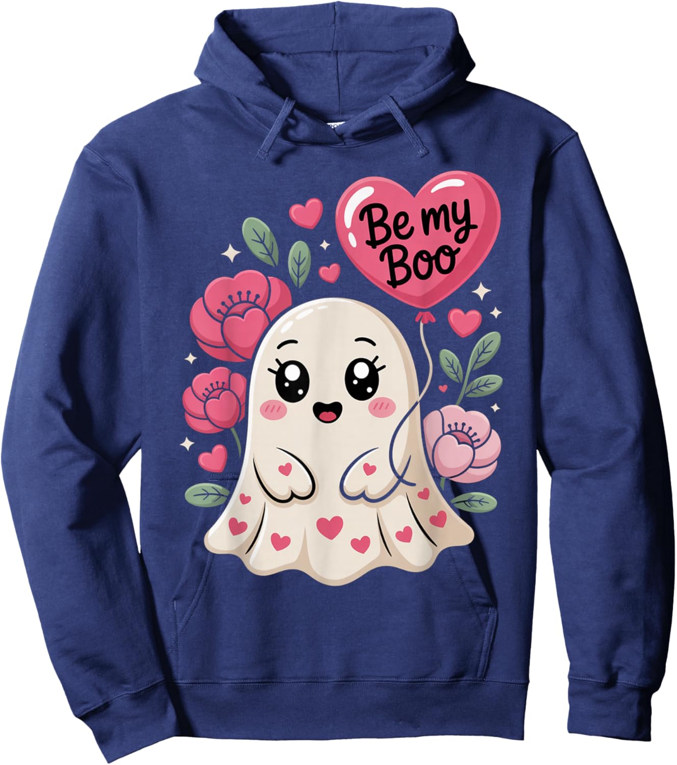 Be My Boo Cute Ghost Valentine´s Day Love Hoodie - Hoodie | Navy