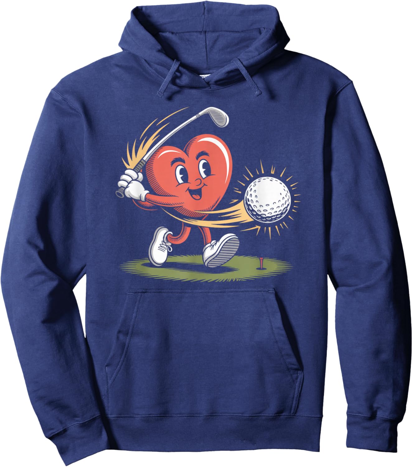 Funny Golf red Heart Valentine's Day Hoodie - Hoodie | Navy