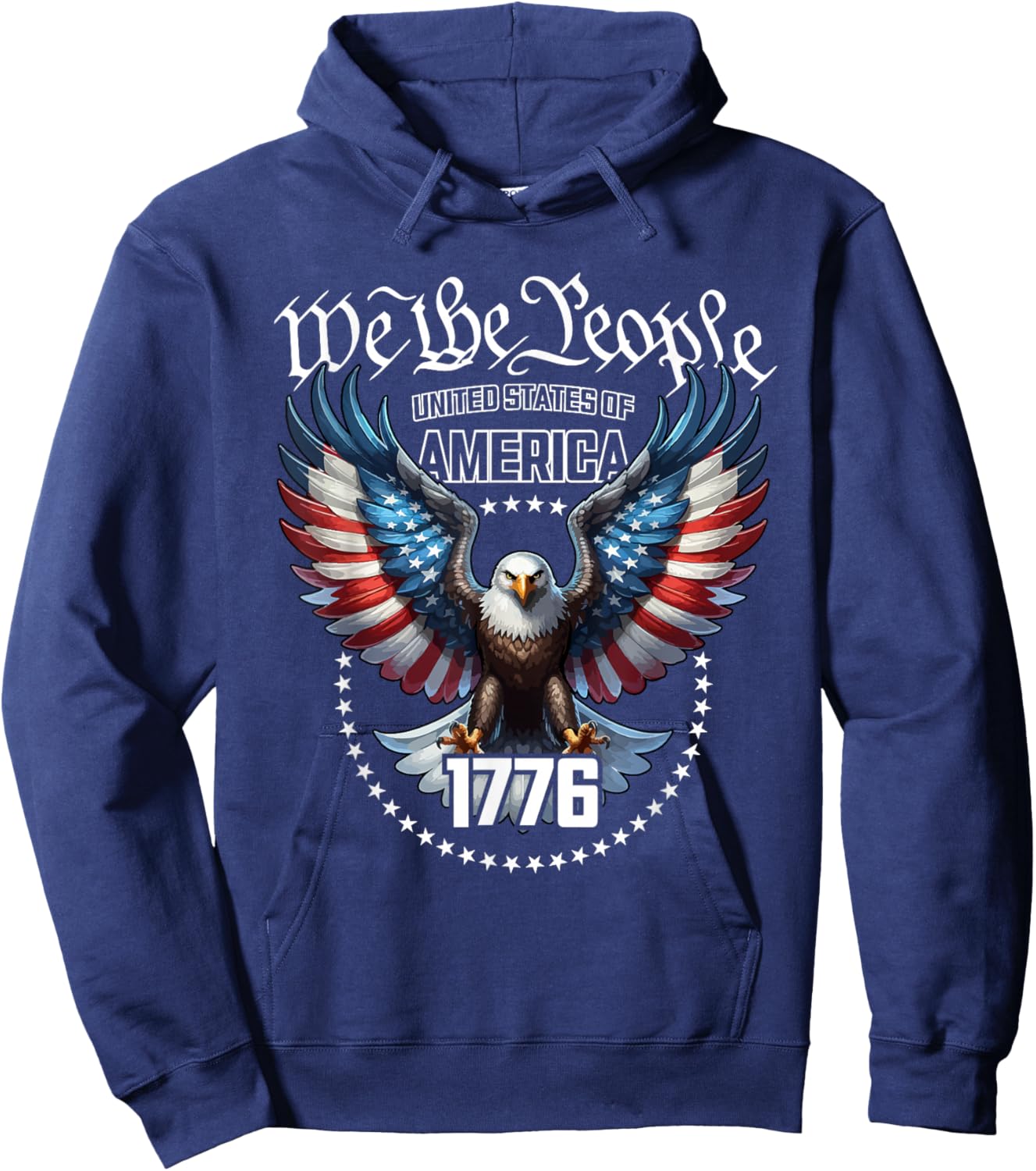 USA Patriotic American Flag Theme Eagle Design Hoodie - Hoodie | Navy