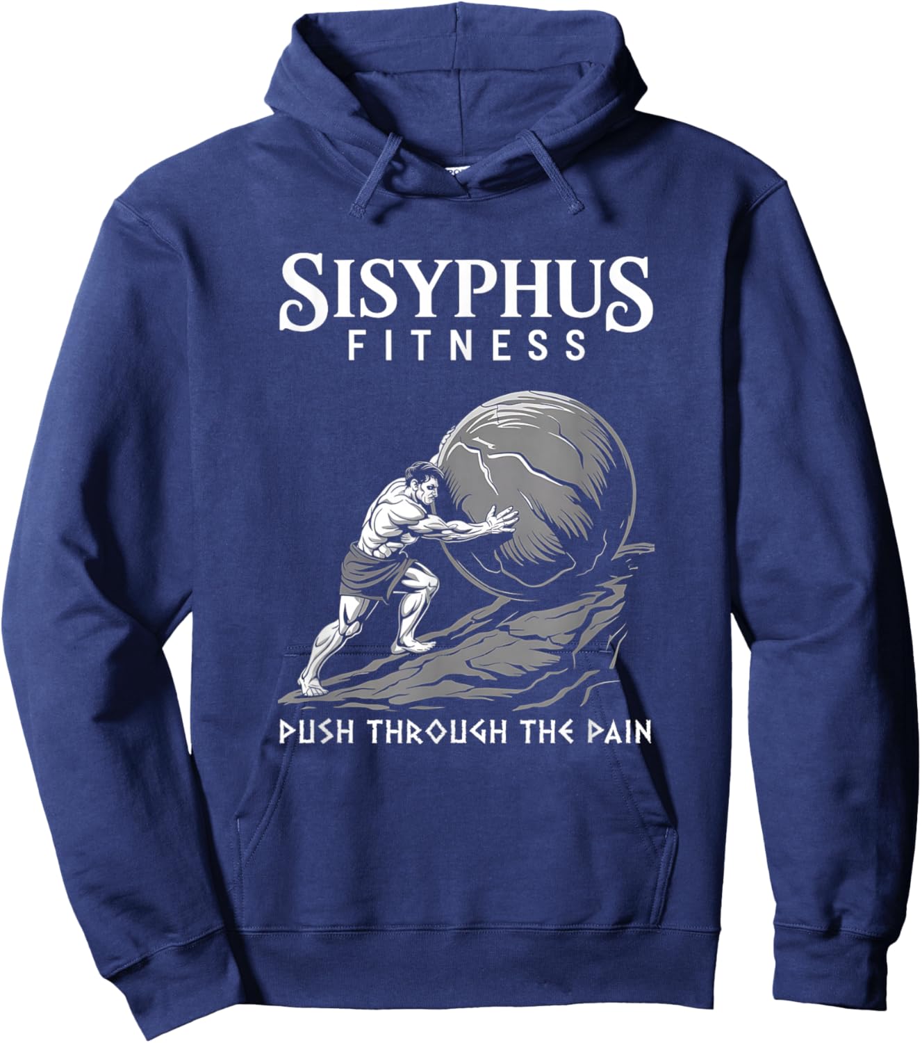 Sisyphus Fitness Funny Greek Mythology Hoodie - Hoodie | Navy