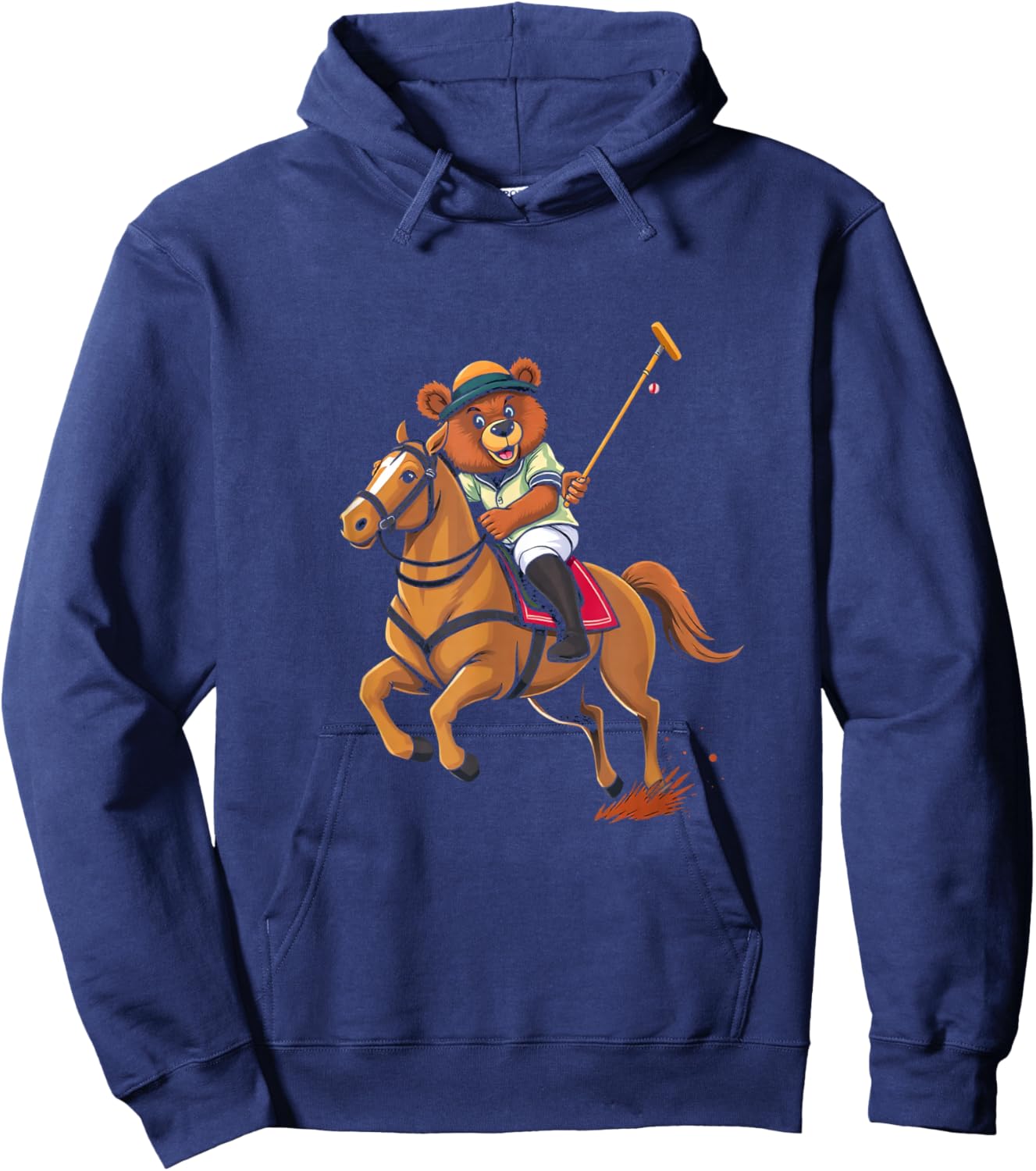 Cartoon Bear Polo Hoodie - Hoodie | Navy