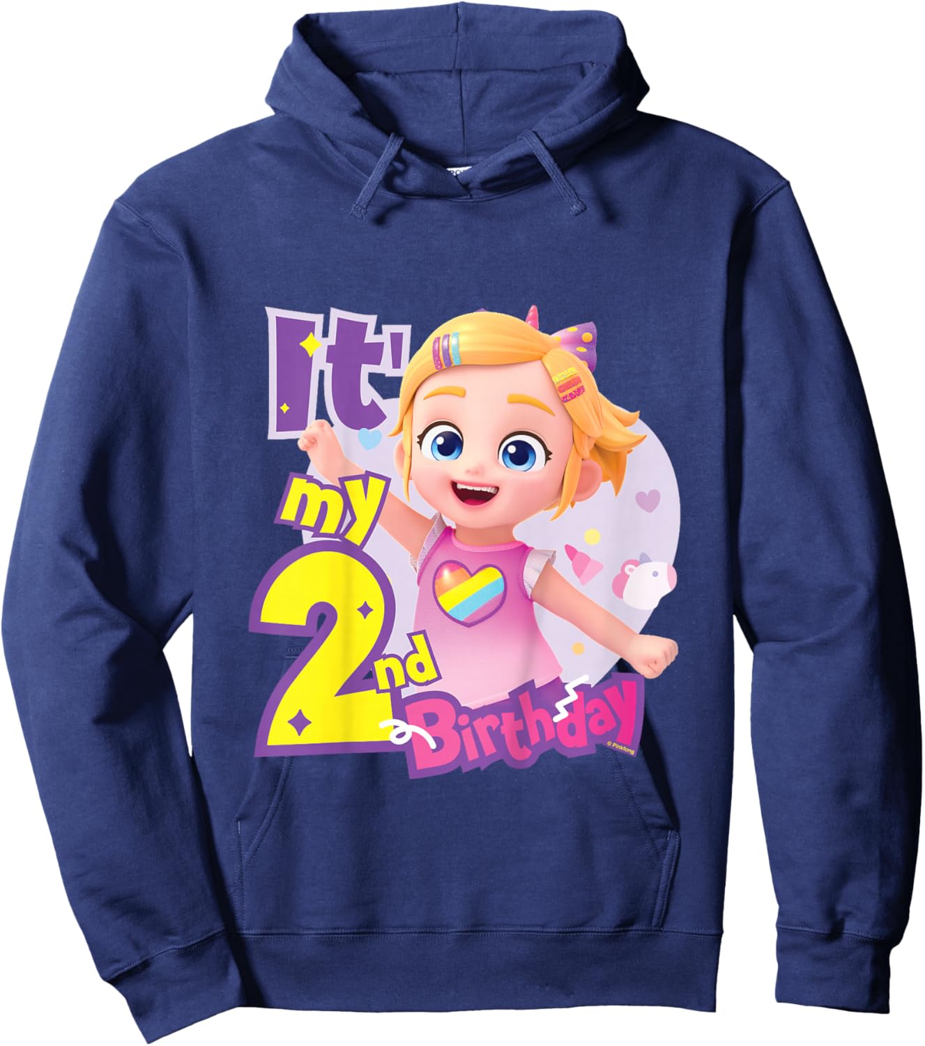 Bebefinn Bora It' My 2nd Birthday Girl Kids Hoodie - Hoodie | Navy