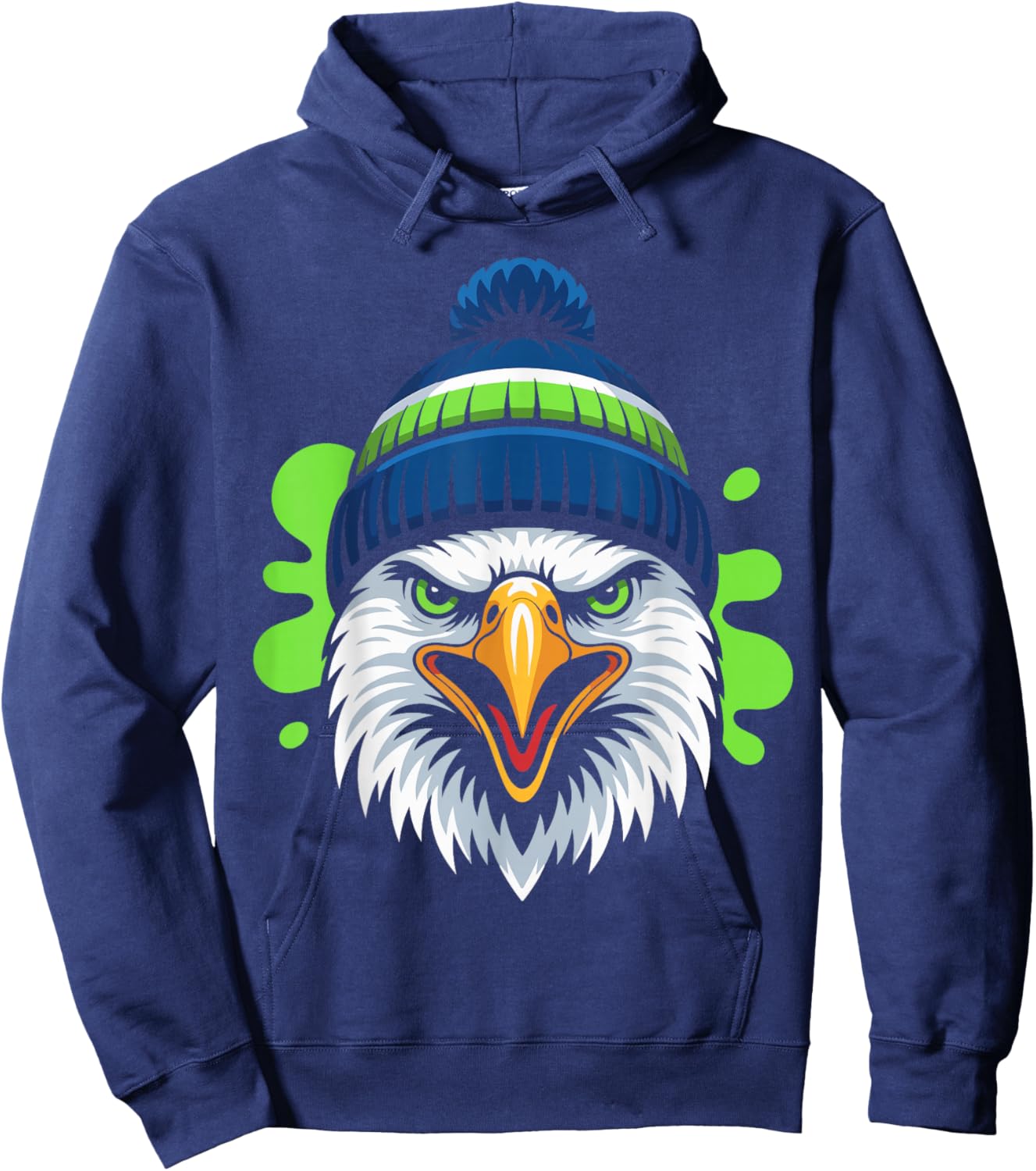 Bold Graphic Splash Eagle Artwork Hoodie - Hoodie | Navy
