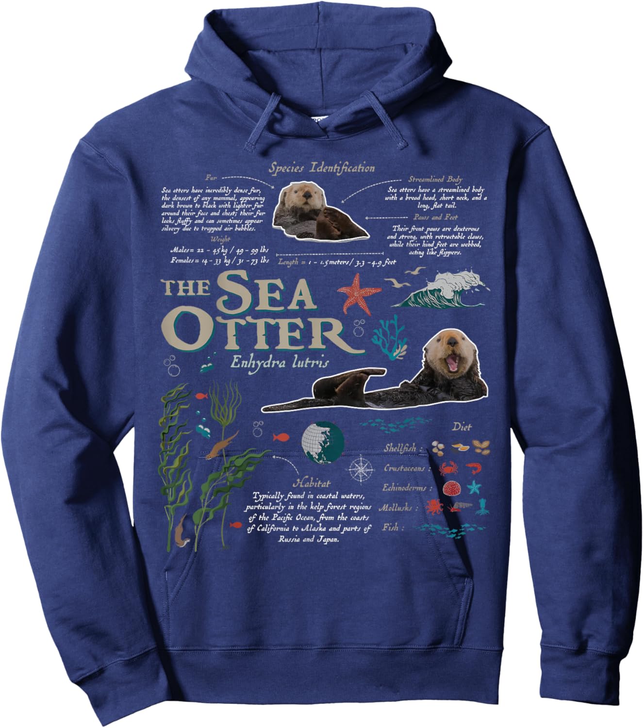 Sea Otter Marine Biology Nature Lover Outdoor Hoodie - Hoodie | Navy