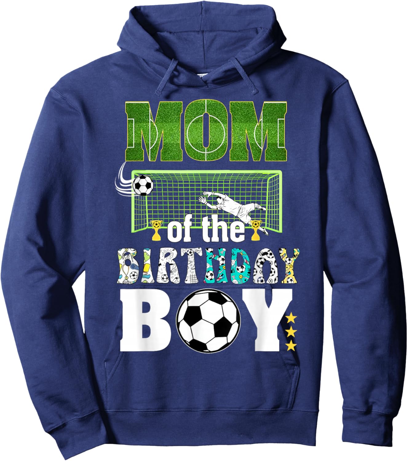 Soccer Birthday Party Mom of The Birthday Boy Hoodie - Hoodie | Navy