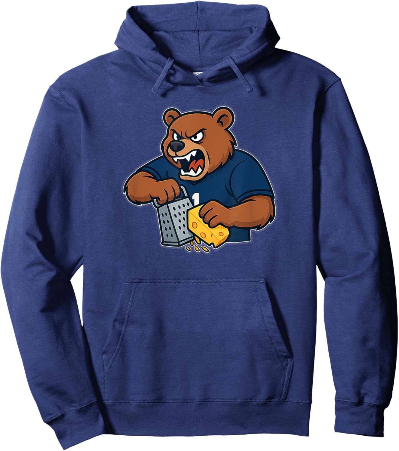 Bear Grating Cheese Funny Hoodie - Hoodie | Navy