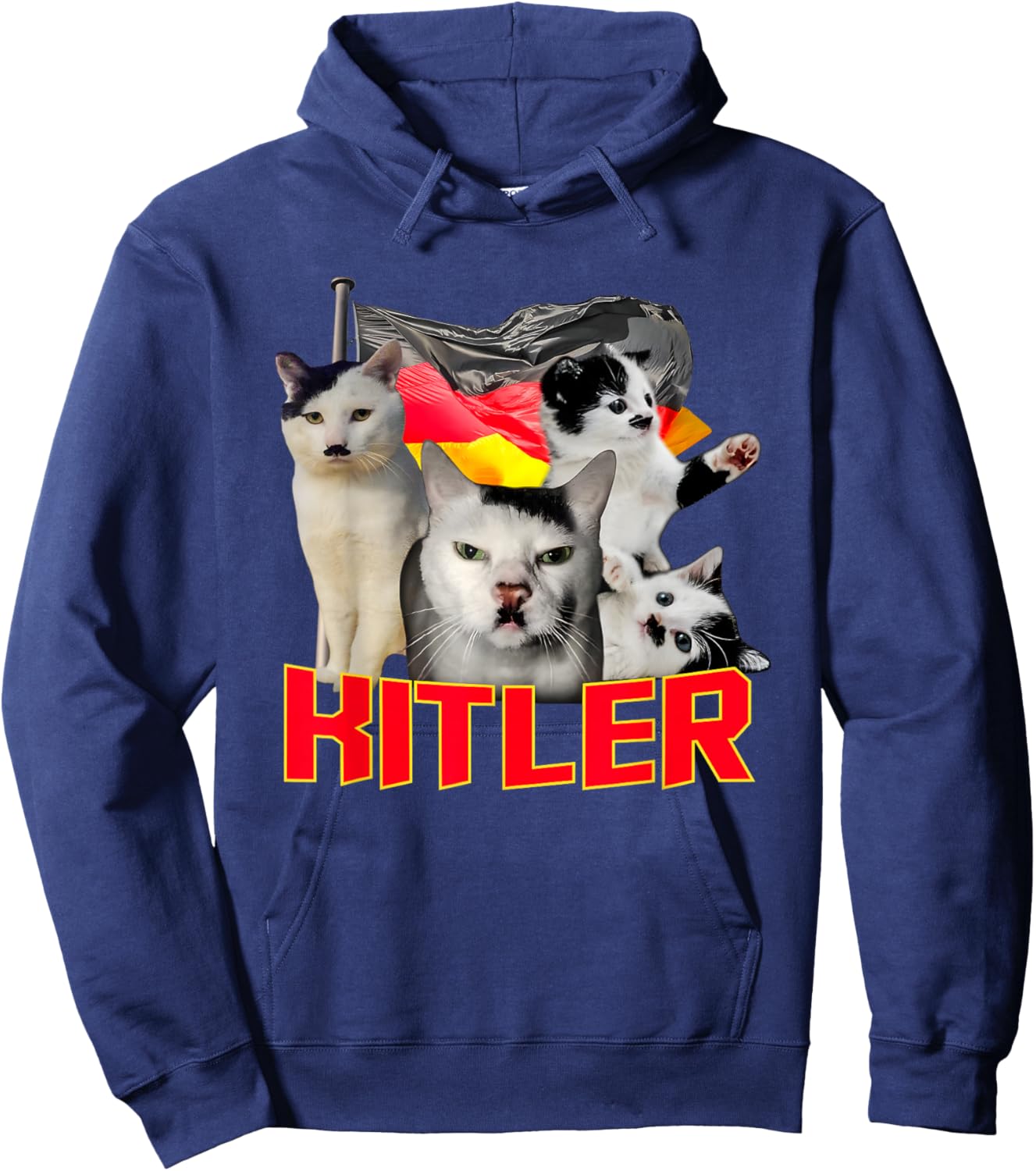 Kitler Cat Meme Funny Women Hoodie - Hoodie | Navy