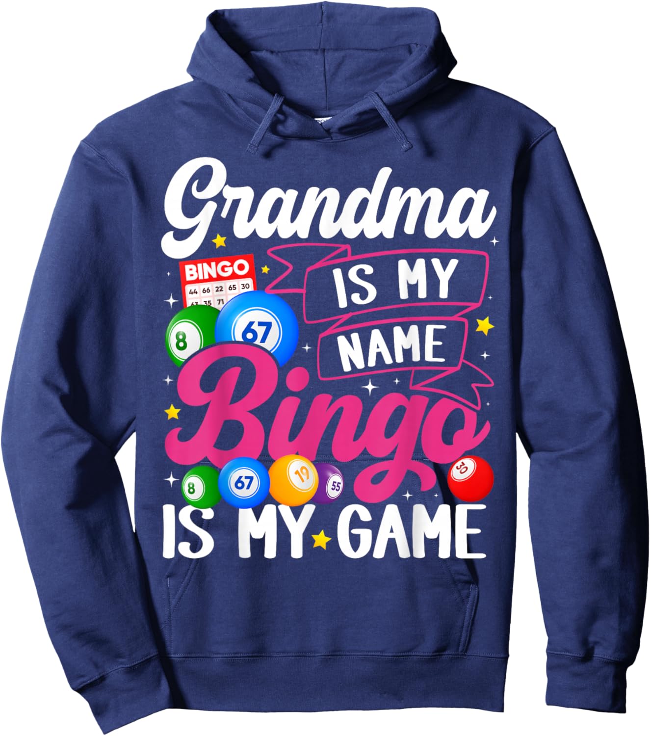 Grandma Bingo Player Funny Bingo Quote Design Hoodie - Hoodie | Navy