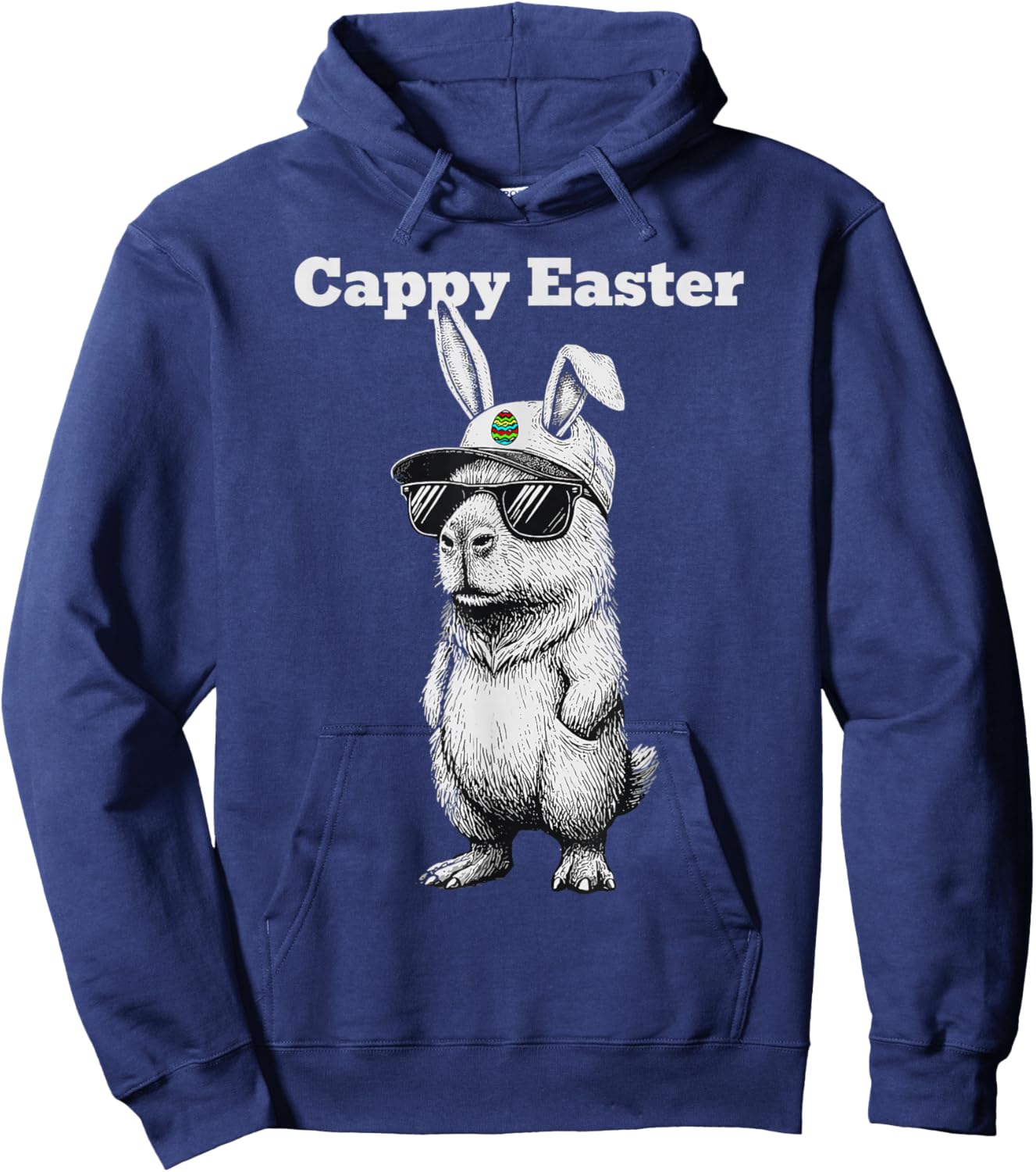 Funny Capybara Easter Shirt Cute Bunny Capy Hoodie - Hoodie | Navy