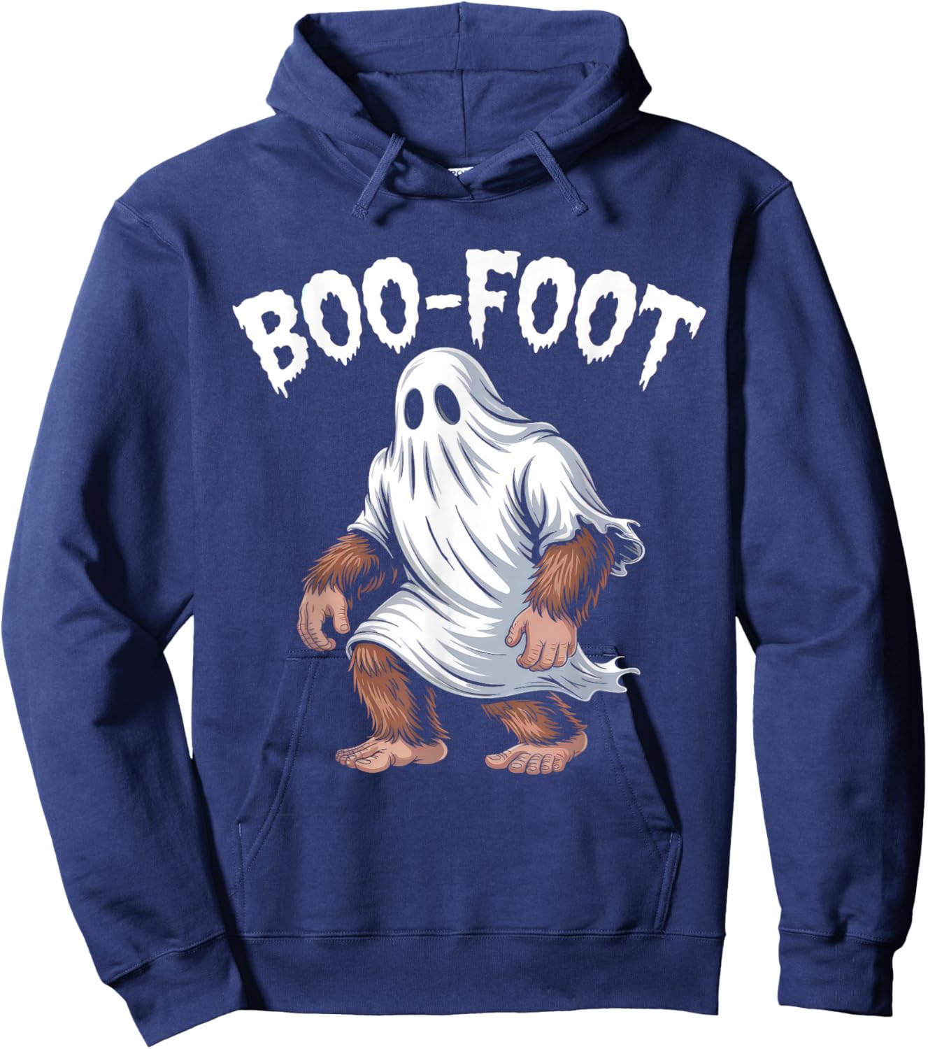 Boo Foot Funny Bigfoot Ghost Halloween Pun Hoodie - Hoodie | Navy