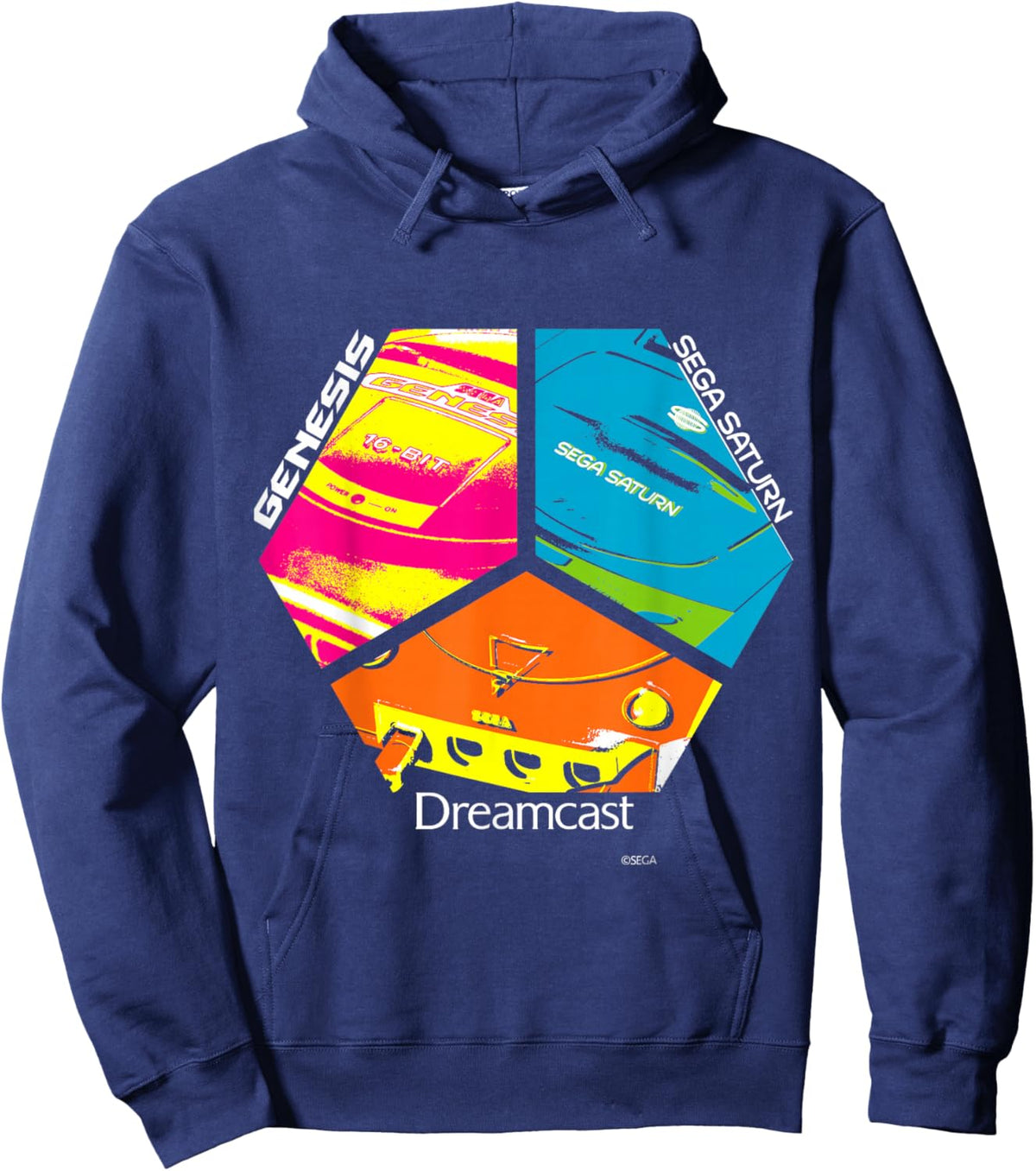 SEGA Dreamcast Genesis Saturn Mixed Console Hoodie - Hoodie | Navy