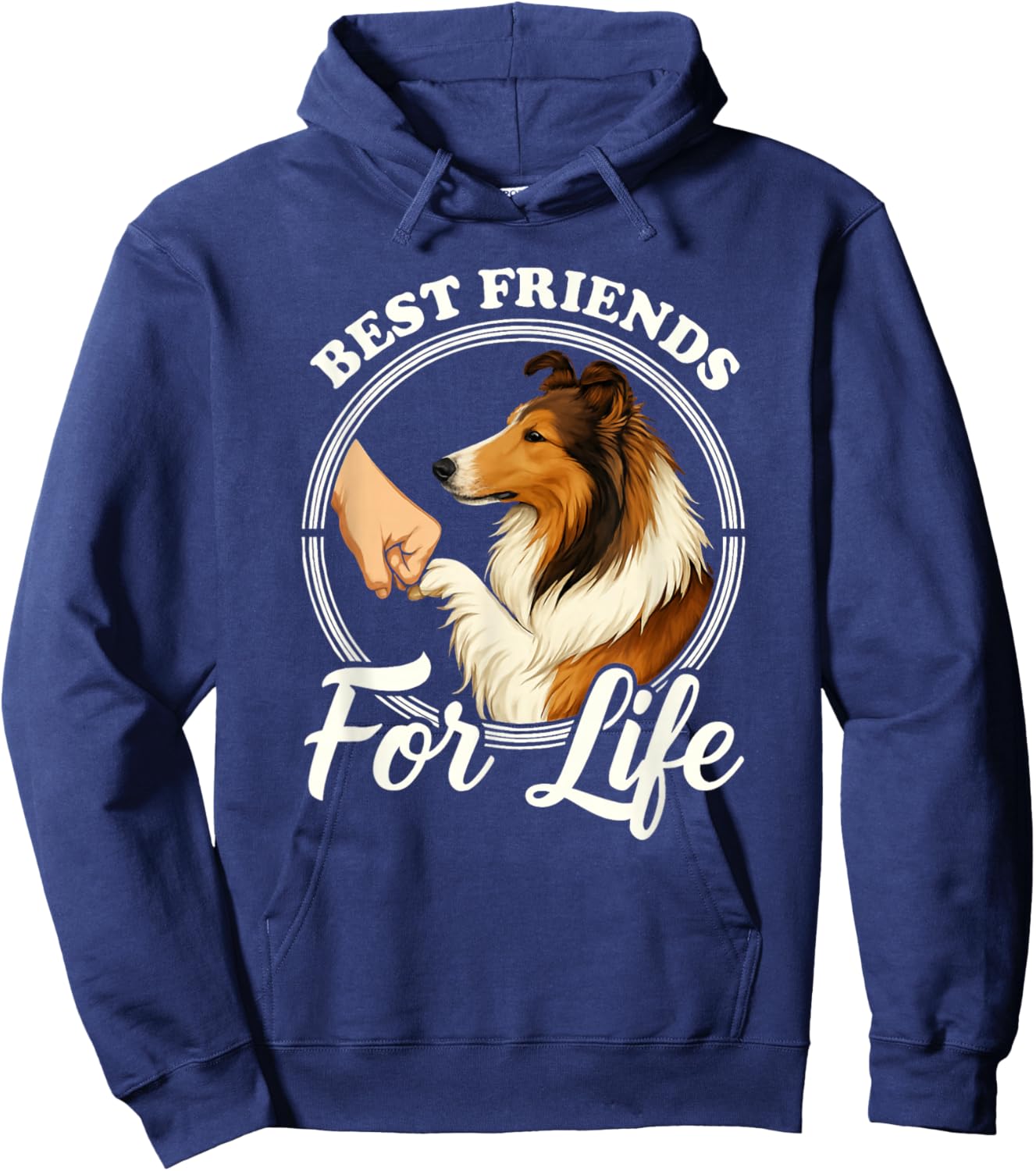 Rough Collie Dog Lover Design Beautiful Collie Hoodie - Hoodie | Navy