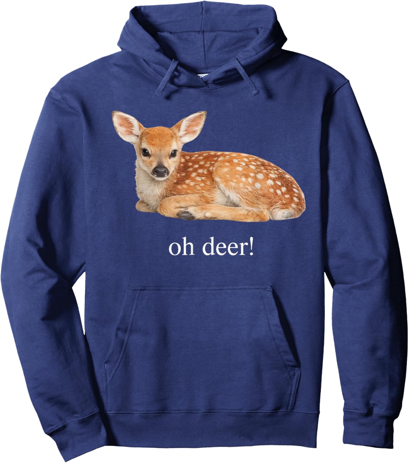 Oh Deer Cute Baby Fawn Pun Design Hoodie - Hoodie | Navy