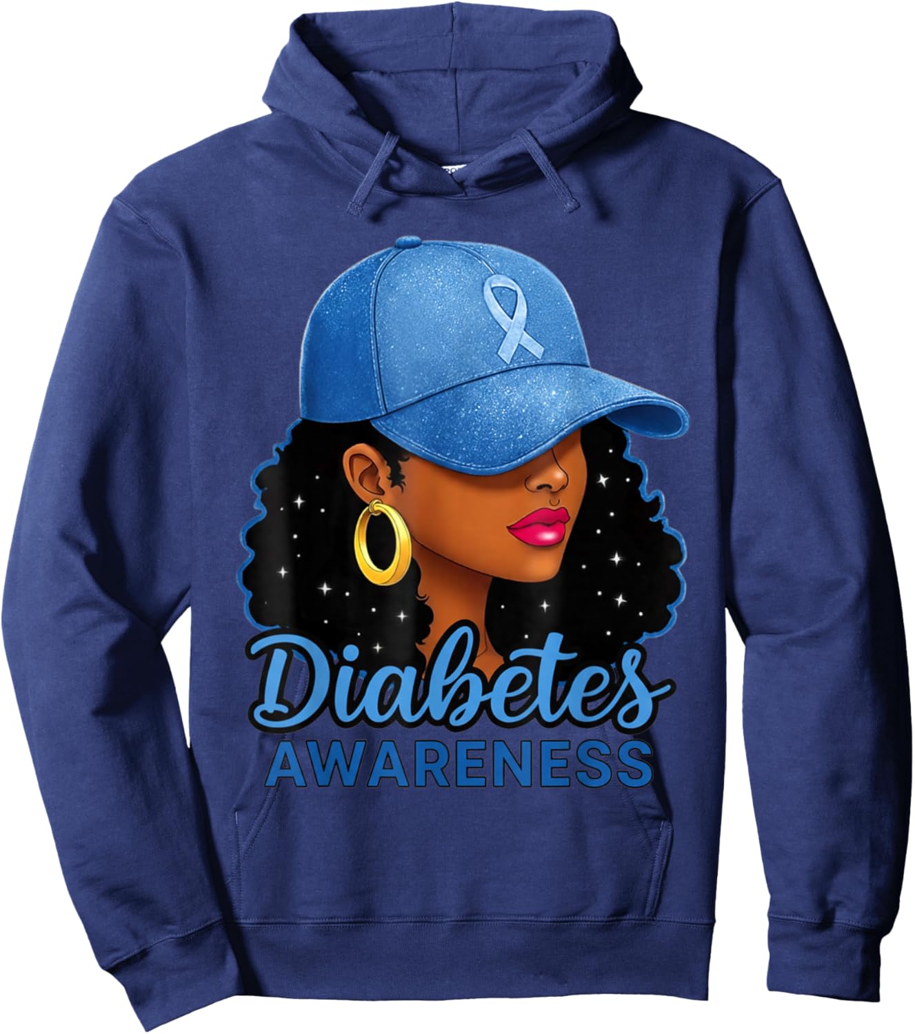Funny Diabetes Awareness Month Black Women Hoodie - Hoodie | Navy