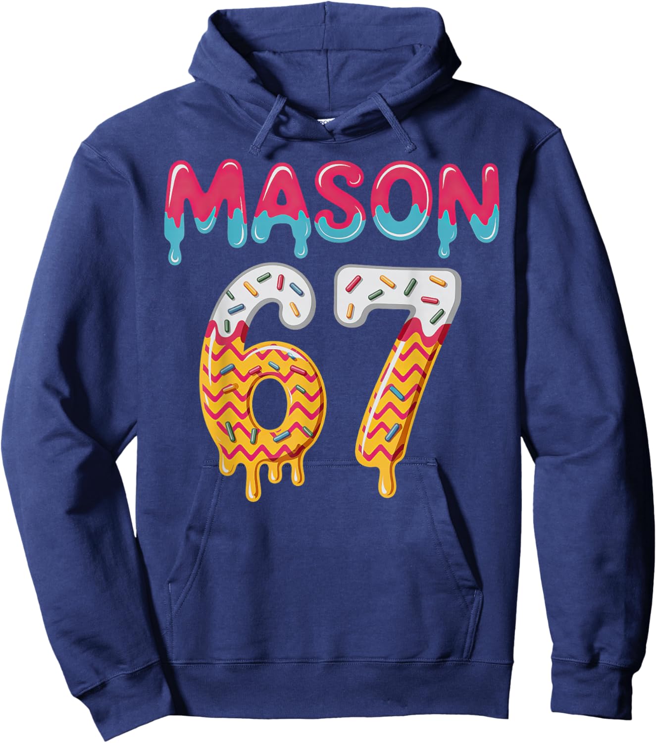 Six Seven Ice Cream Drip 67 Mason Meme Hoodie - Hoodie | Navy