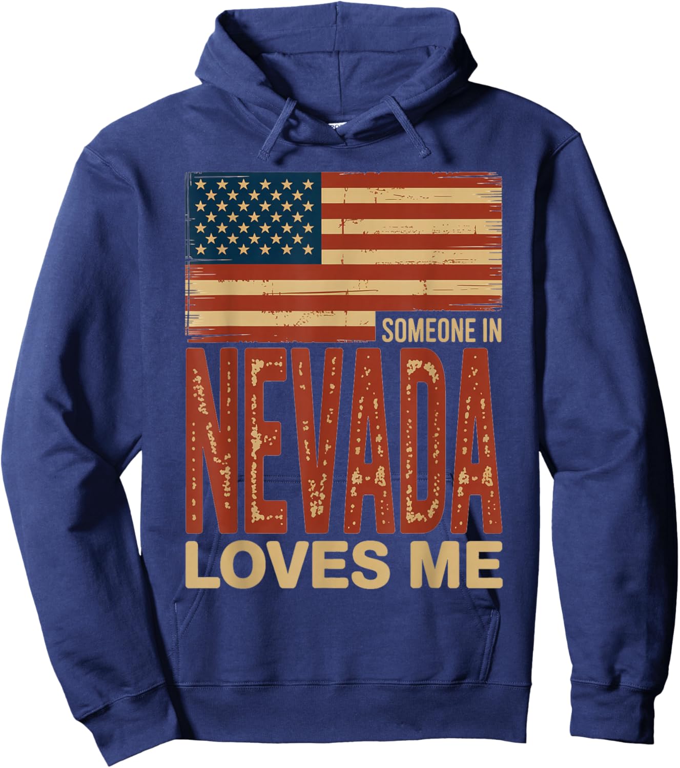Someone in Nevada Loves Me US Flag Hoodie - Hoodie | Navy