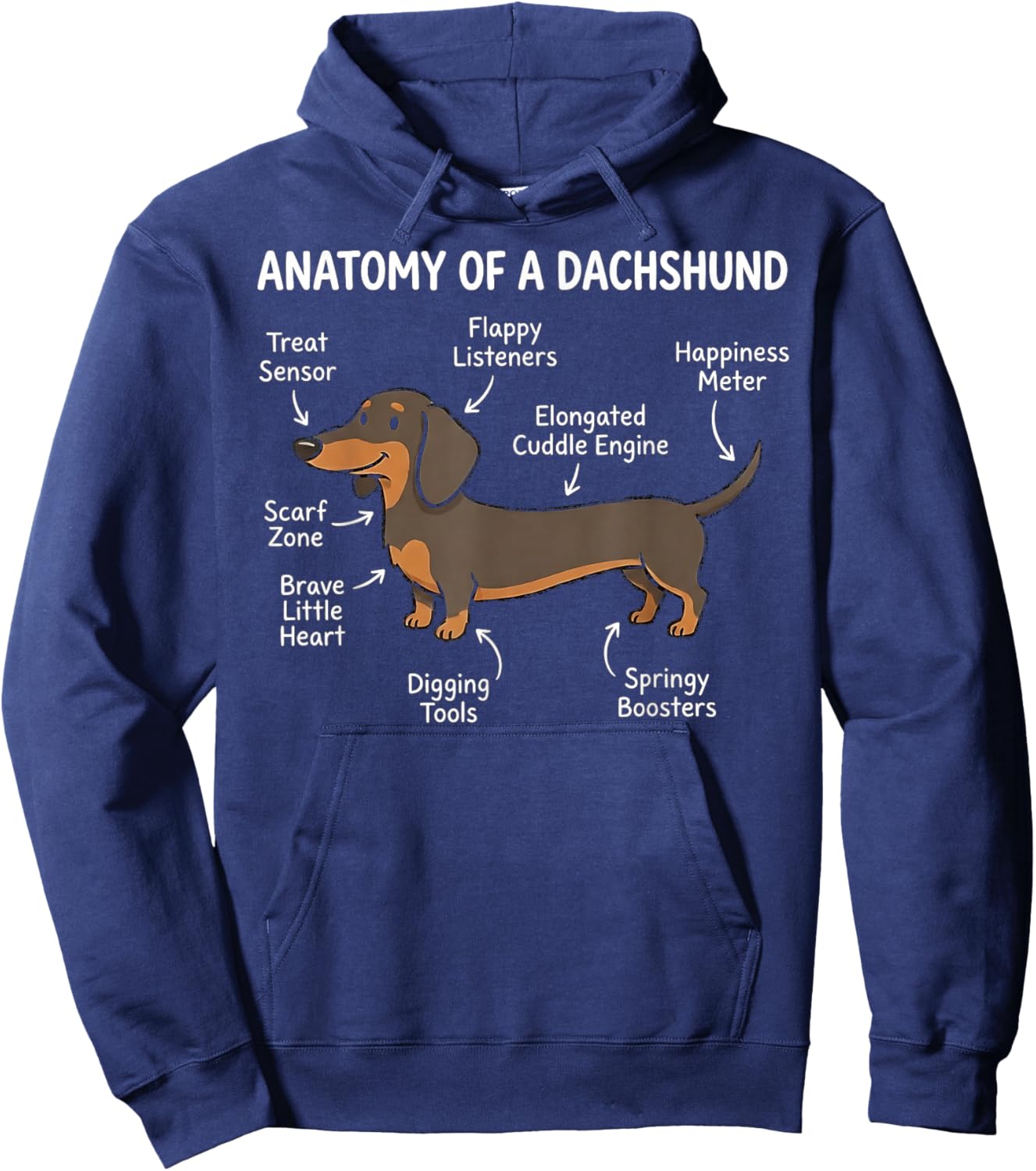 Dachshund Wiener Dog Funny Humor Hoodie - Hoodie | Navy