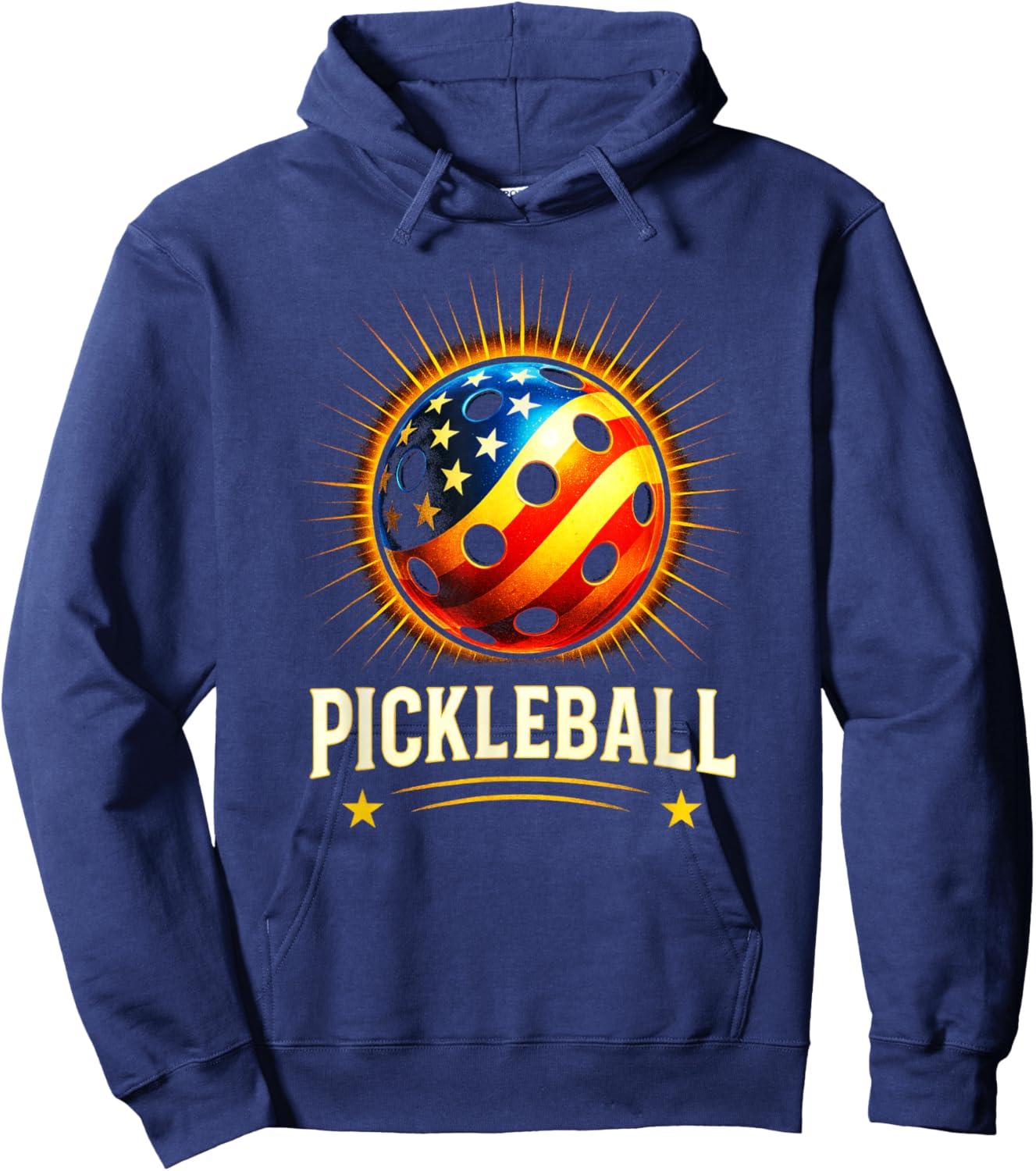 Pickleball - American Flag Player 4th July Hoodie - Hoodie | Navy