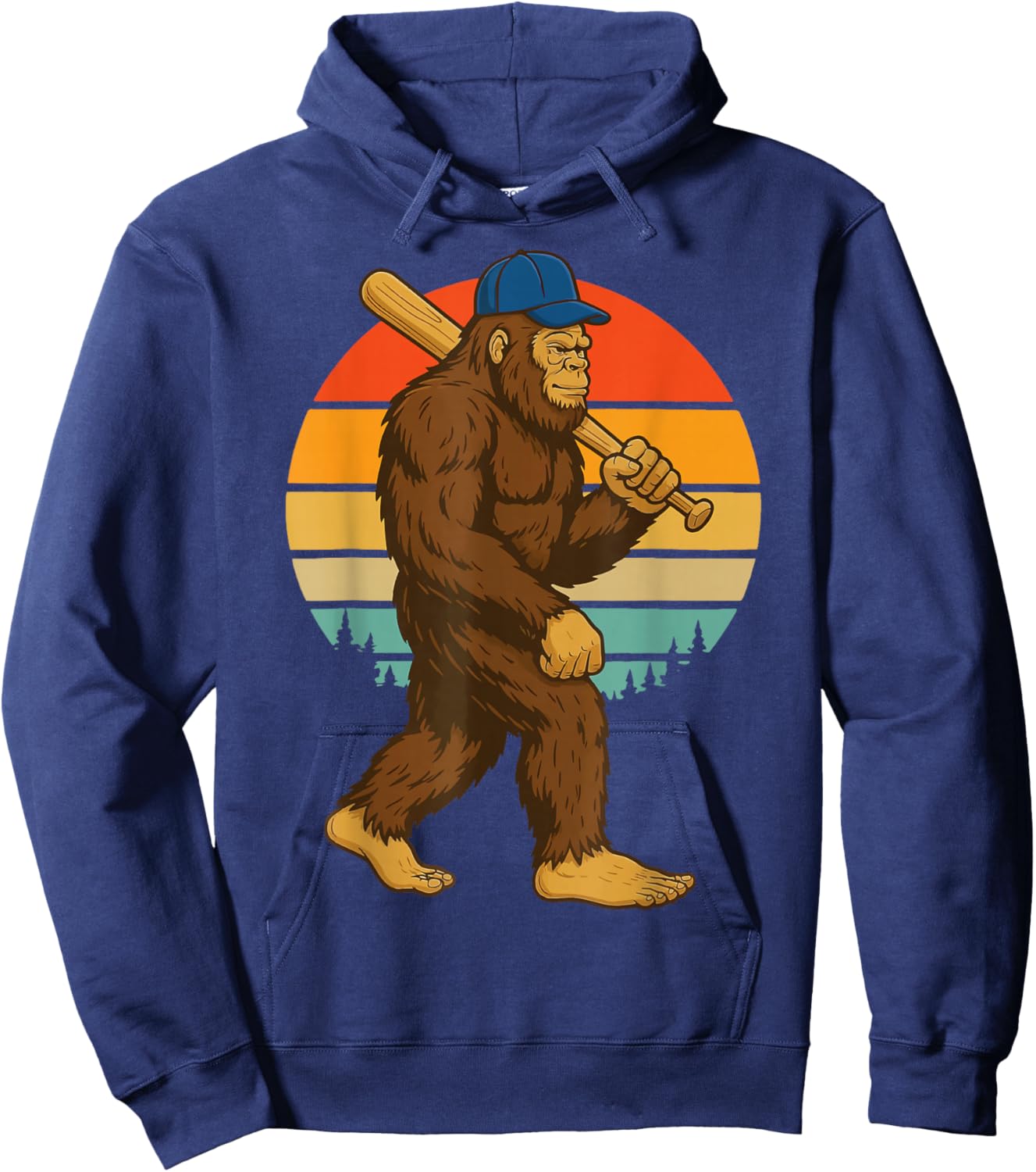 Bigfoot Baseball Retro Hoodie - Hoodie | Navy