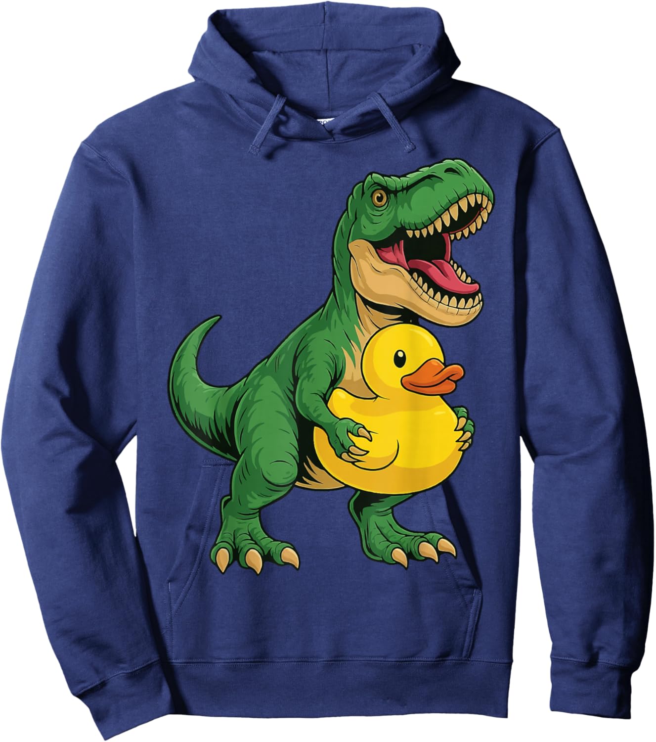 T-Rex Holding Rubber Duck Dinosaur Kids Hoodie - Hoodie | Navy