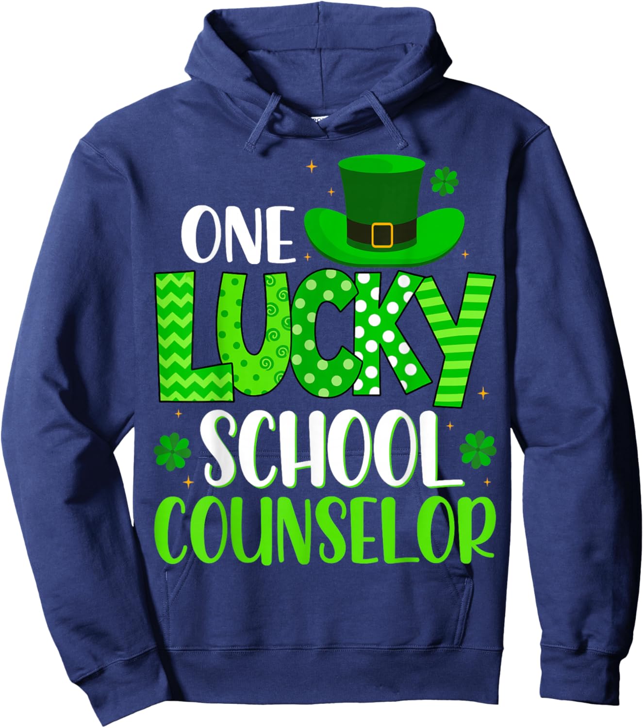 One Lucky School Counselor - St Patricks Day Hoodie - Hoodie | Navy