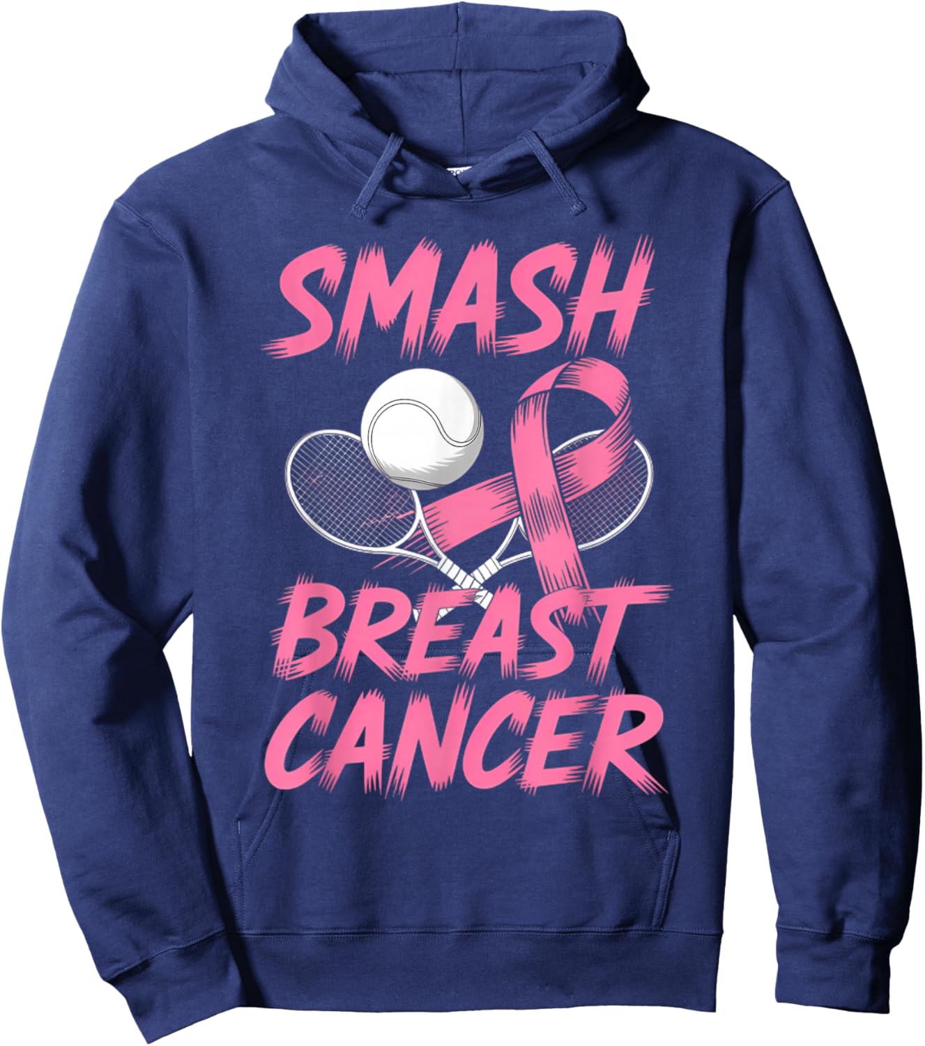 Smash Breast Cancer Awareness Tennis Hoodie - Hoodie | Navy