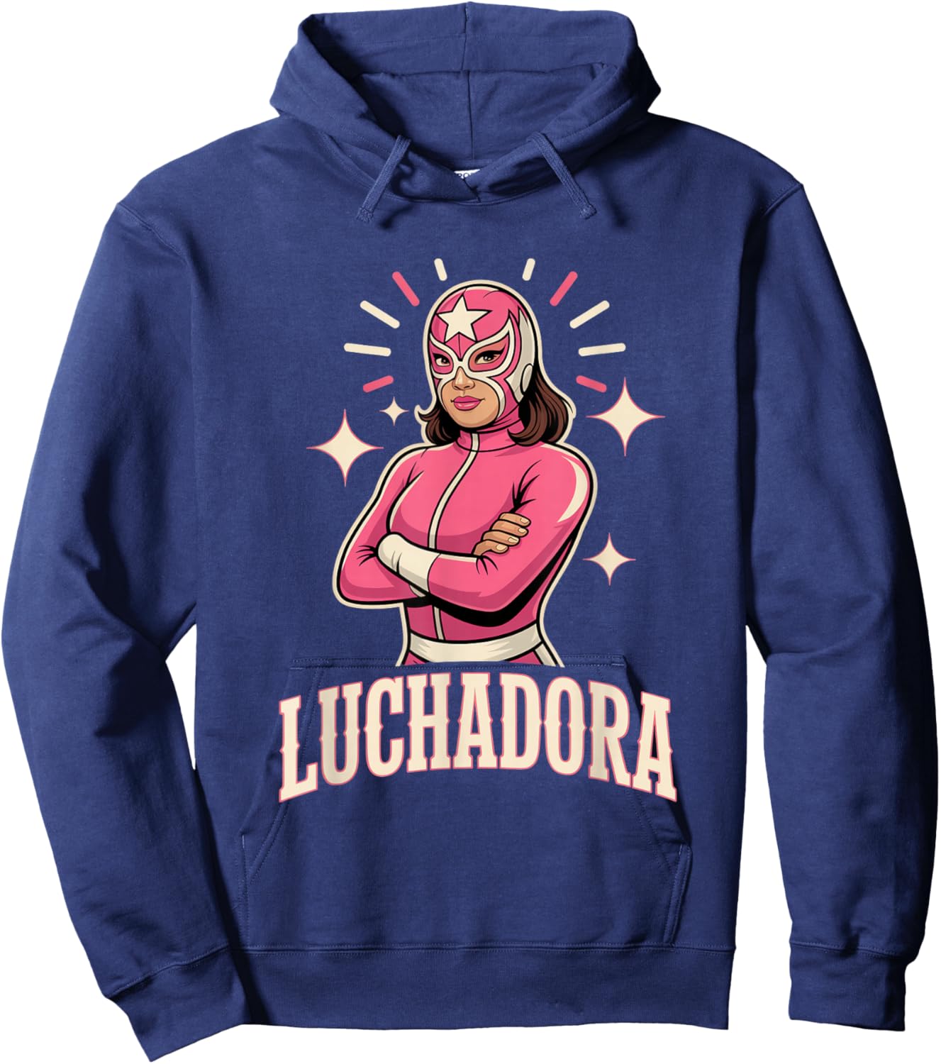 Luchadora Lucha Libre Masks Mexican Wrestling Hoodie - Hoodie | Navy