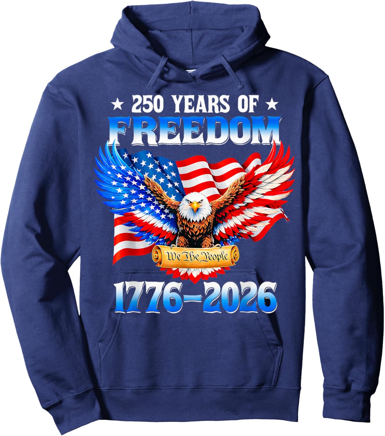 250 Years American Flag 250th Anniversary Hoodie - Hoodie | Navy