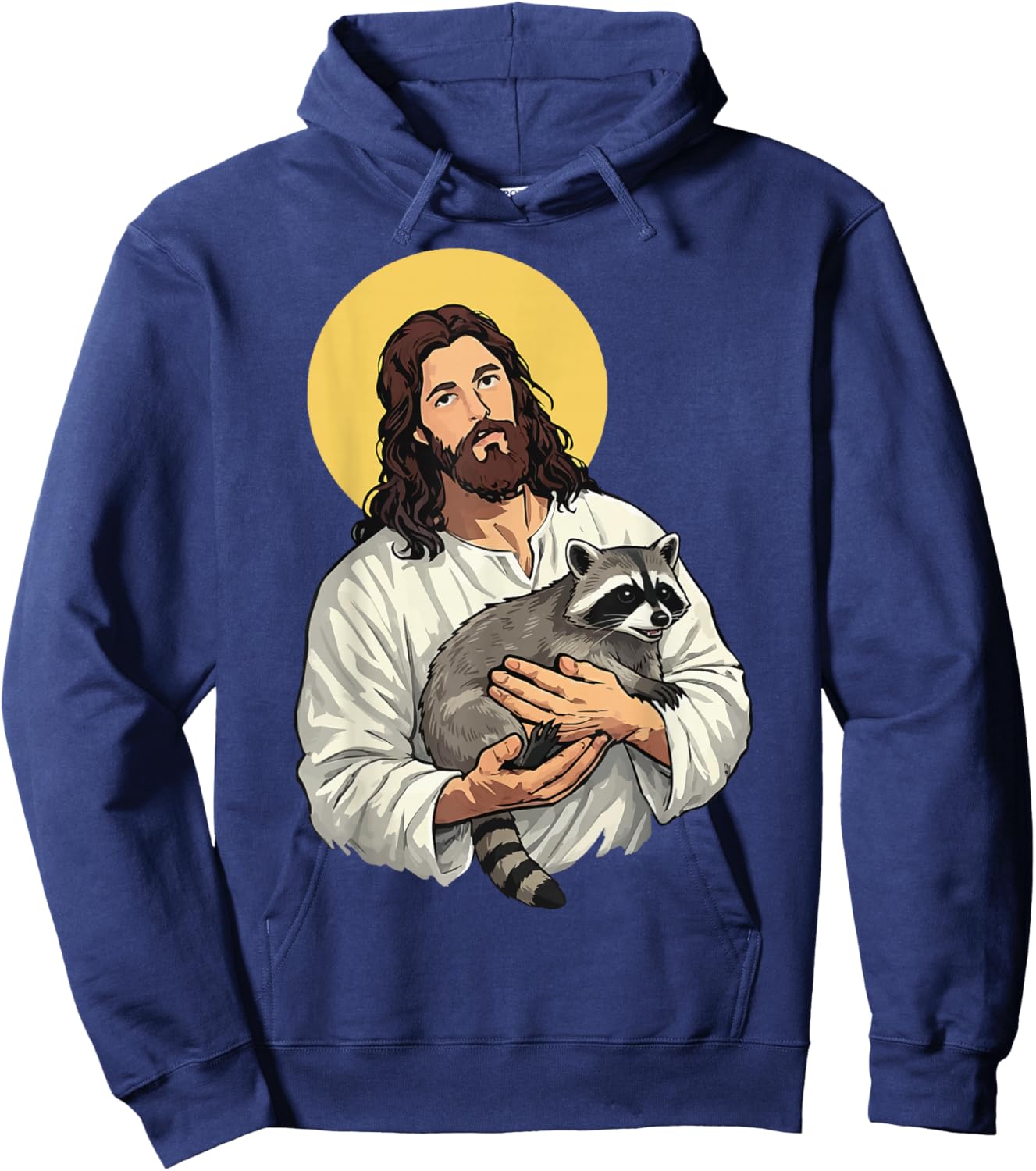 Jesus Holding Raccoon Hoodie - Hoodie | Navy