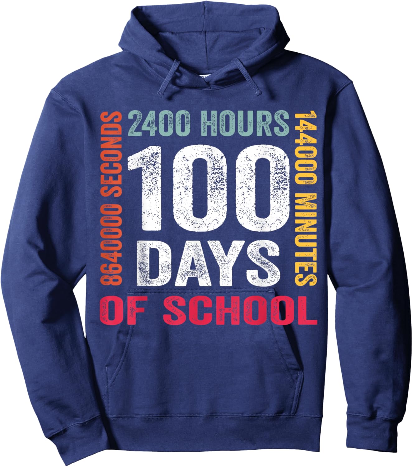 Funny 100th Day 100 Days of School Boy Kids Hoodie - Hoodie | Navy